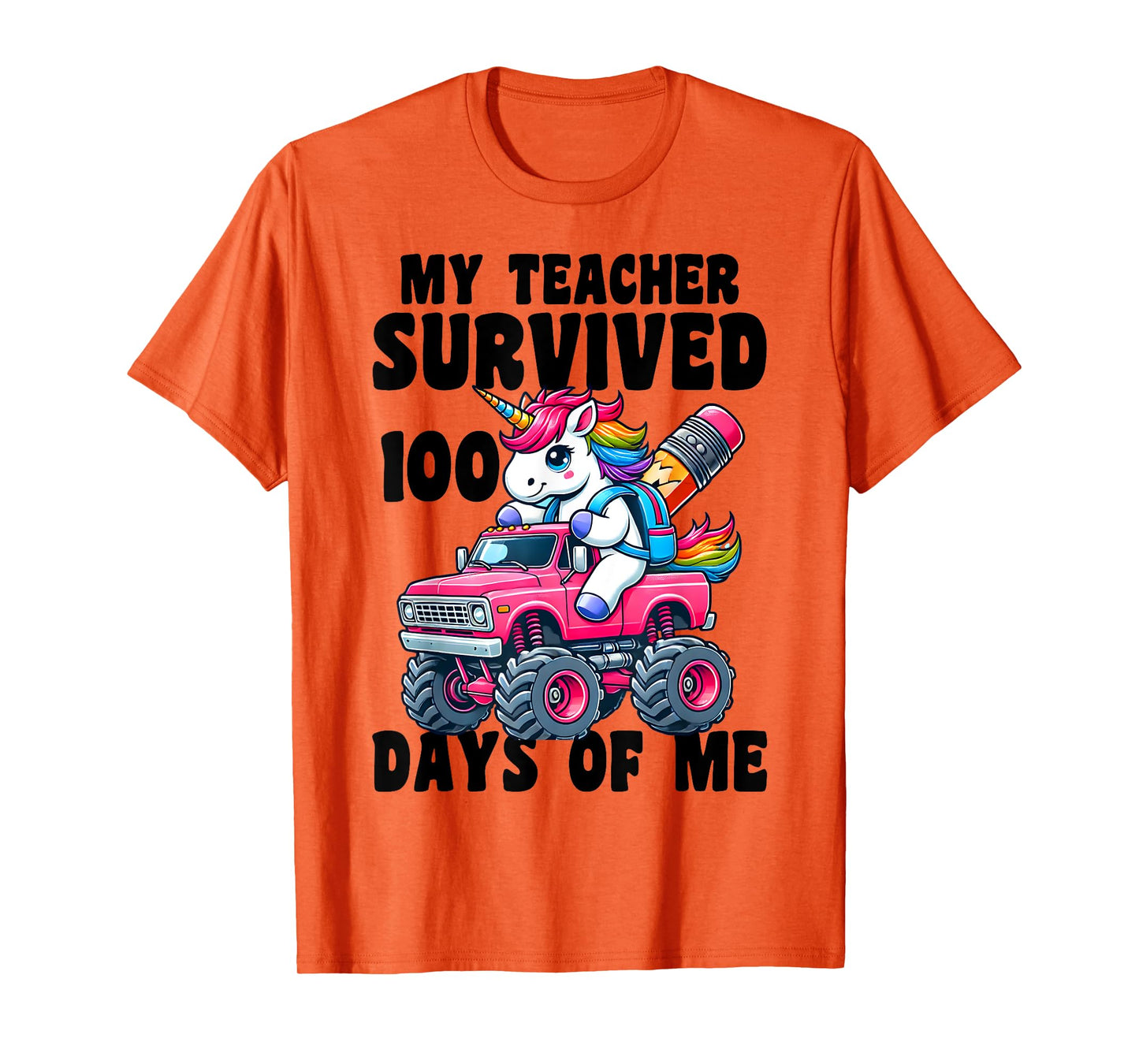 Cute 100 Days Of School 100th Day of School Unicorn Girls T-Shirt