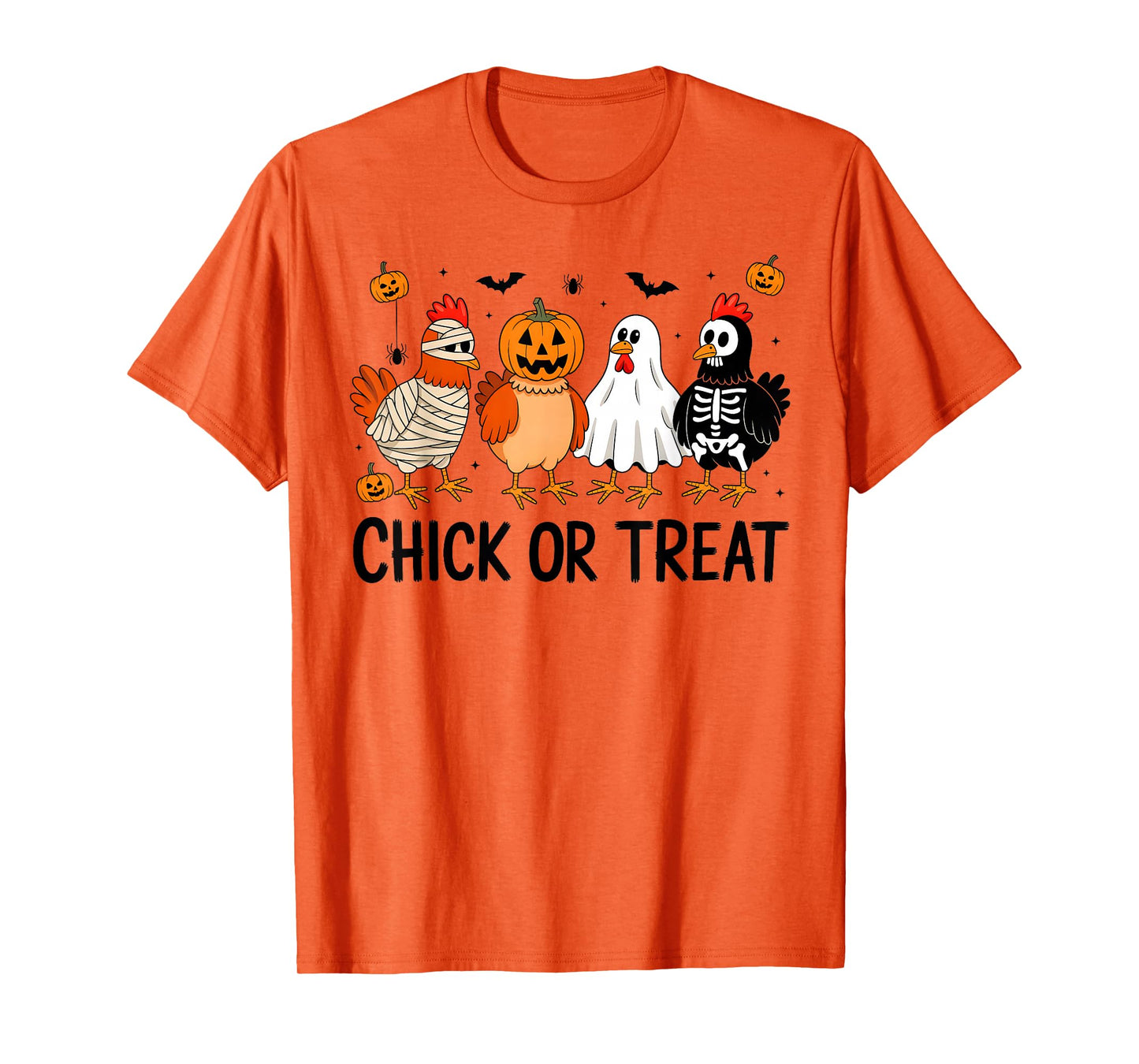 Funny Chicken Halloween Pumpkin Chick Or Treat Chicken Lover T-Shirt