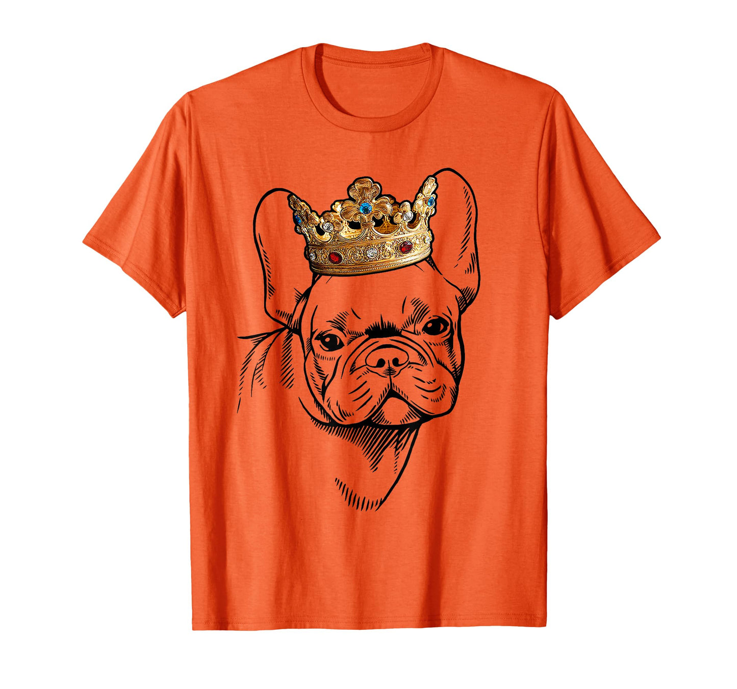 French Bulldog Wearing Crown T-Shirt for Men Women Kids