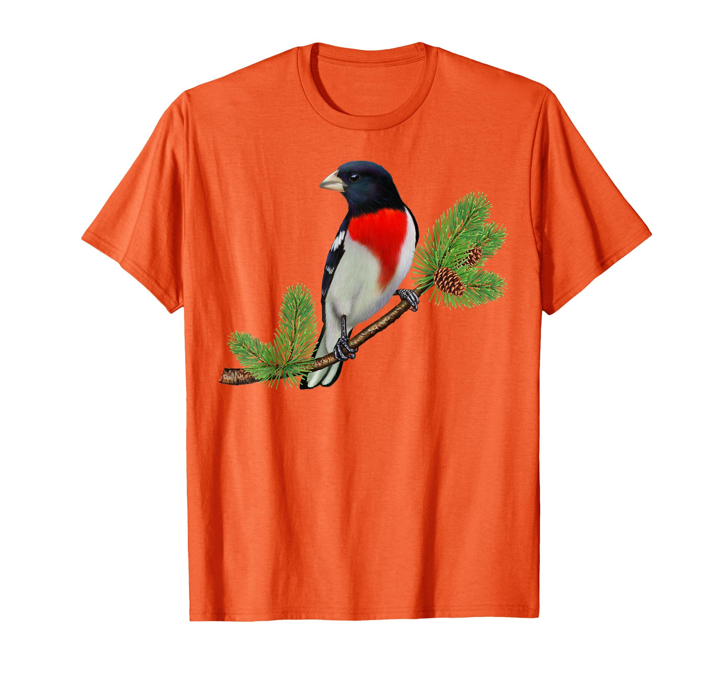 Rose-Breasted Grosbeak On Branch Birder & Bird Lover Gift T-Shirt