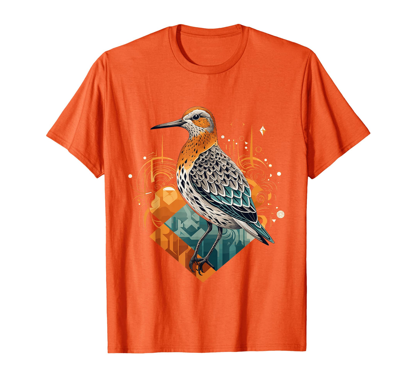 Buff-breasted Sandpiper Geometric Patten Art,Cute Bird Lover T-Shirt