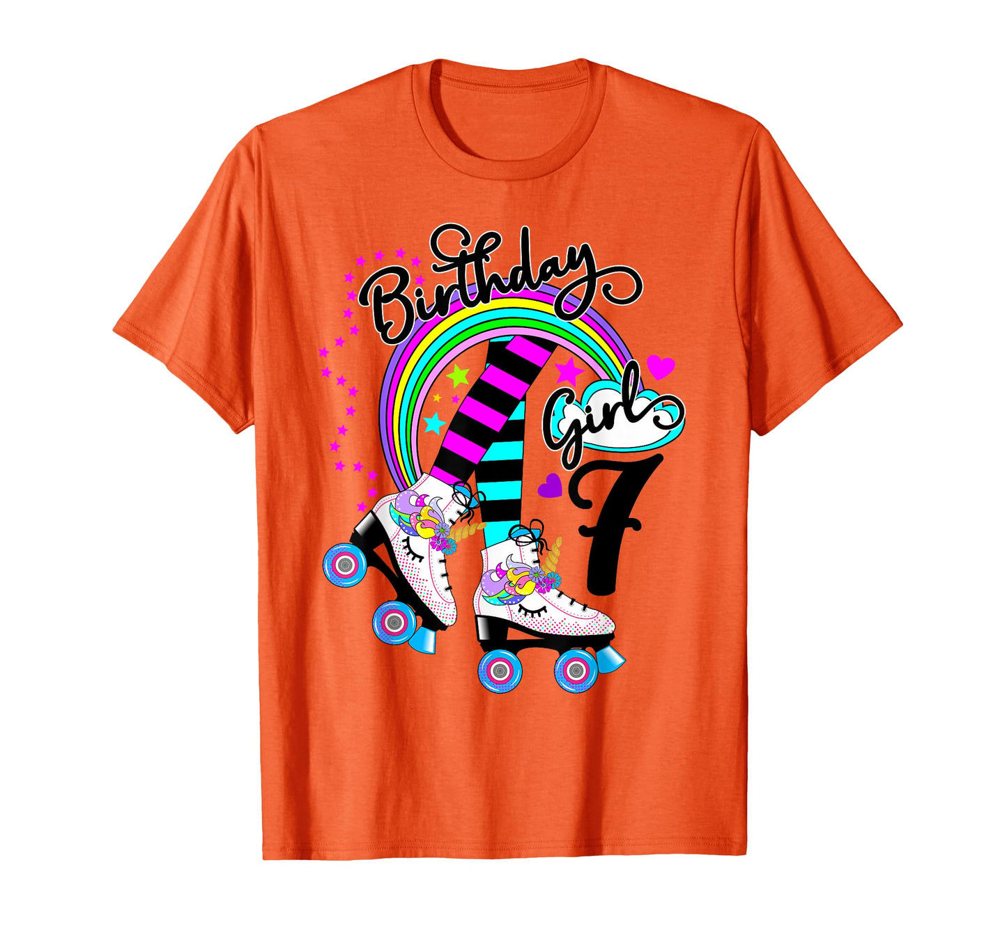 7th Unicorn Roller Skate Birthday Party for Girls Shirt