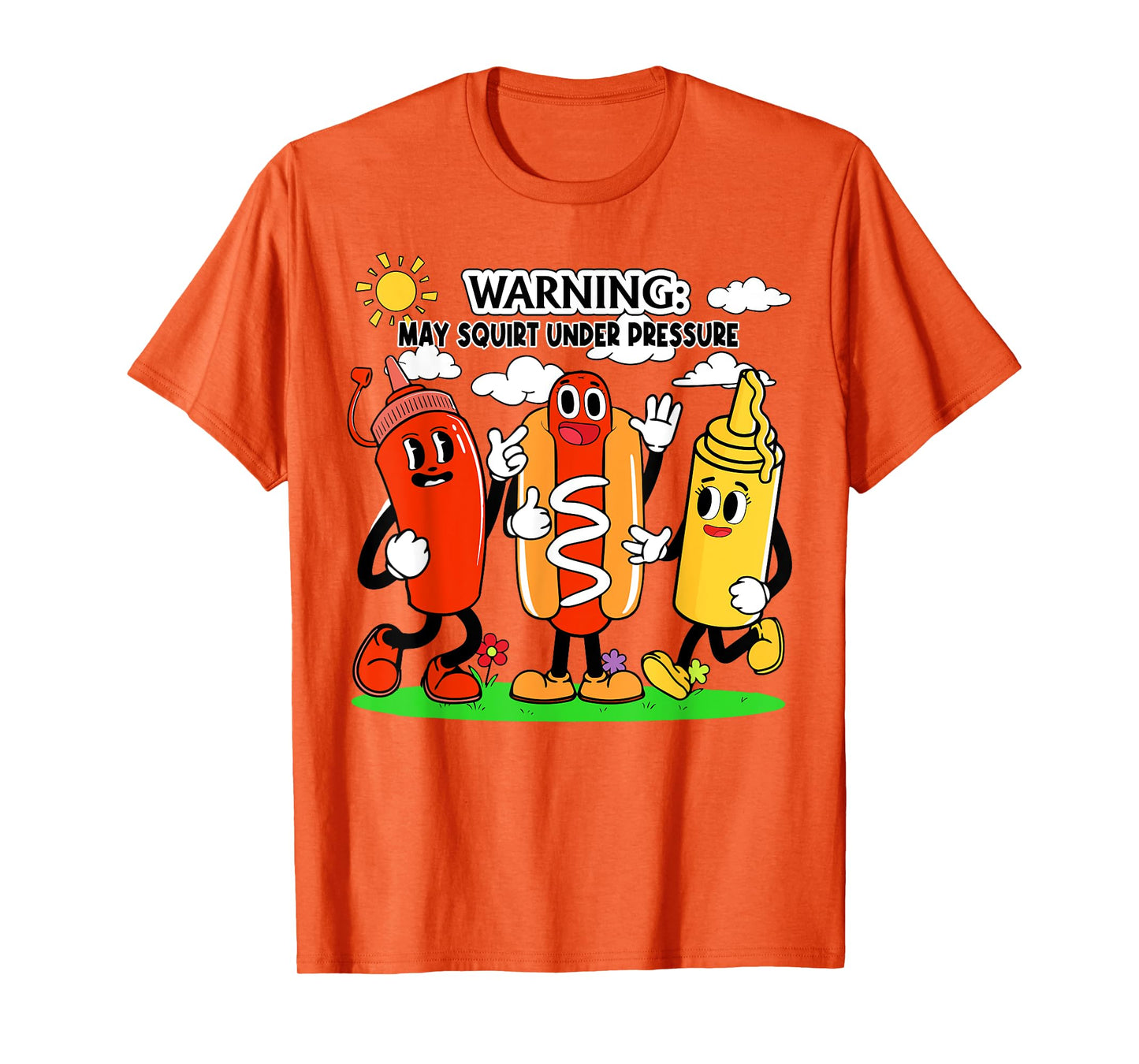 Funny BBQ Ketchup, Warning May Squirt Under Pressure Costume T-Shirt