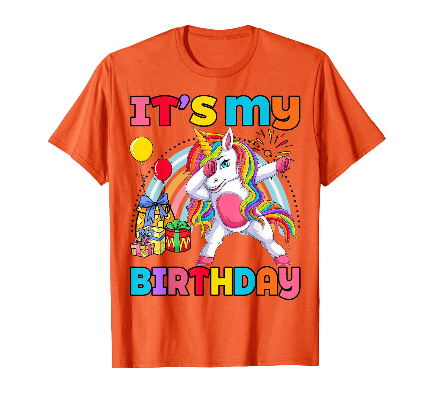 Kids It's My Birthday Dabbing Unicorn Rainbow Girl Toddler T-Shirt