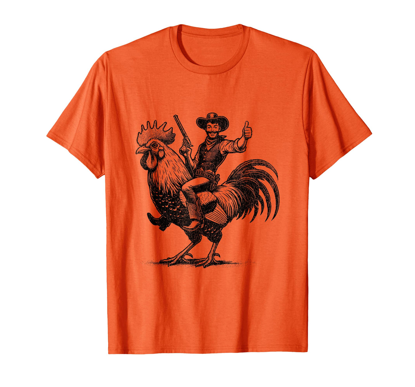 Funny Vintage Cowboy Riding Chicken T-Shirt
