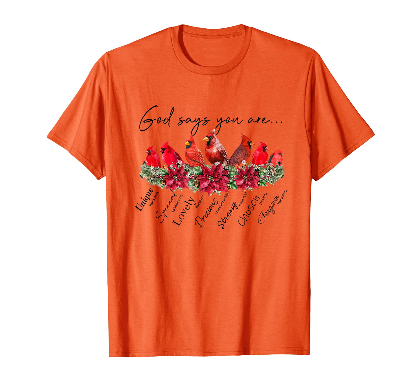 God Says You Are Women Christian Religious Cardinal Bird T-Shirt