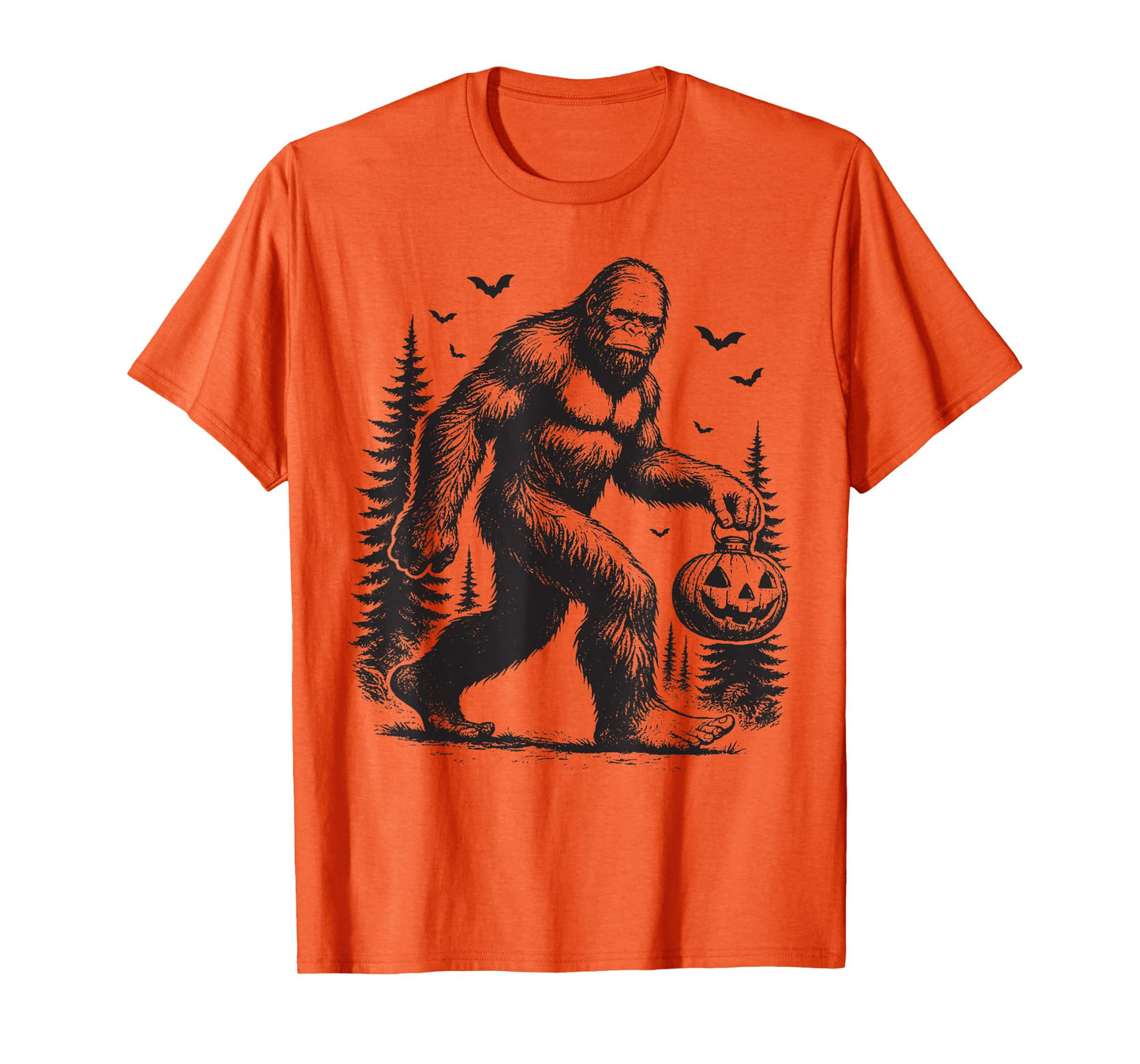 Spooky Halloween Bigfoot Pumskin Shirt Men Women T-Shirt