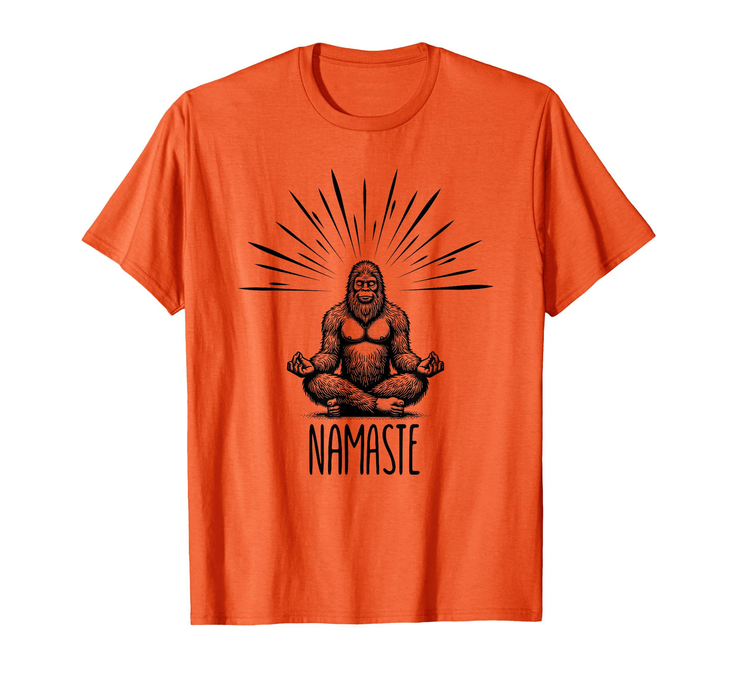 Namaste Bigfoot Yoga Meditation Funny Bigfoot Yoga Pose T-Shirt