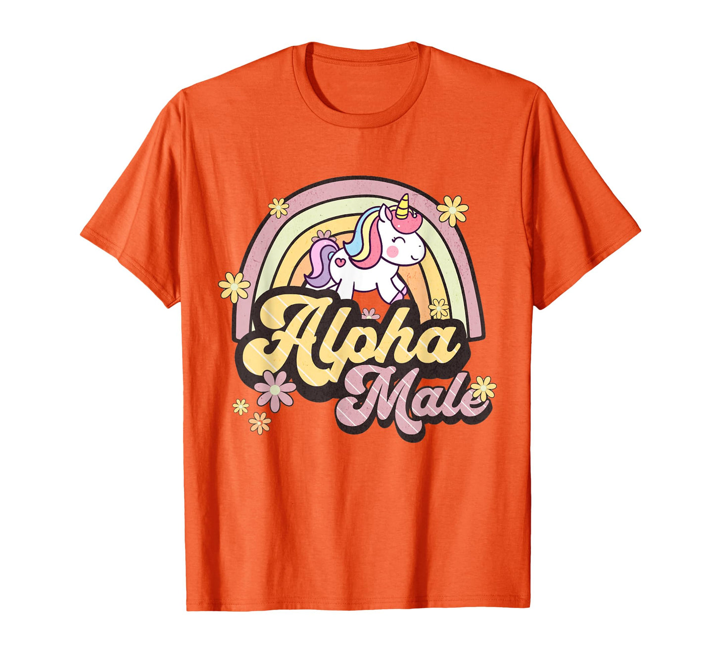 Alpha Male Unicorn Rainbow Sarcastic Ironic Weird Y2K Humor T-Shirt