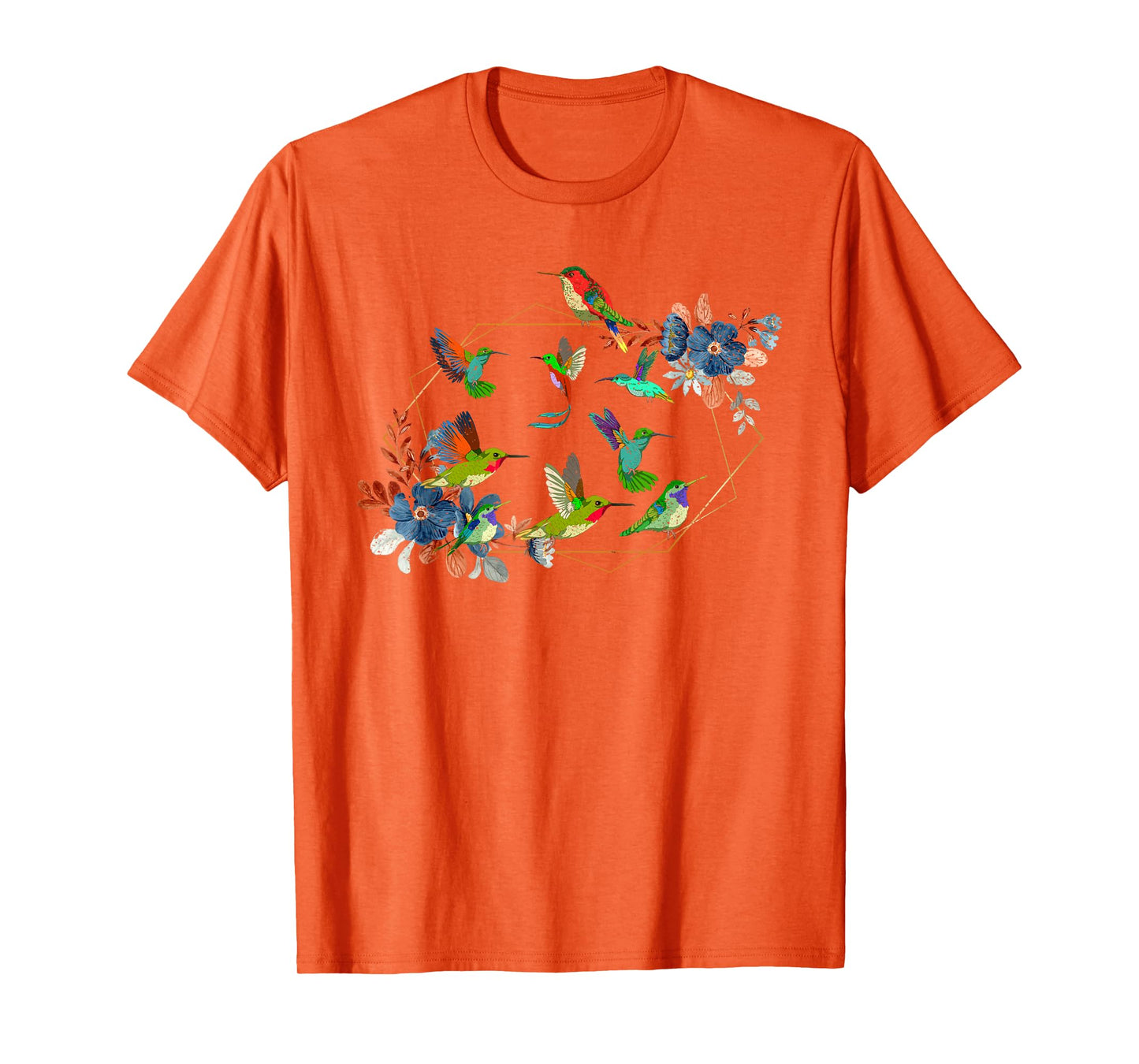 Floral Nature Hummingbird Lover Vintage Flowers Hummingbird T-Shirt