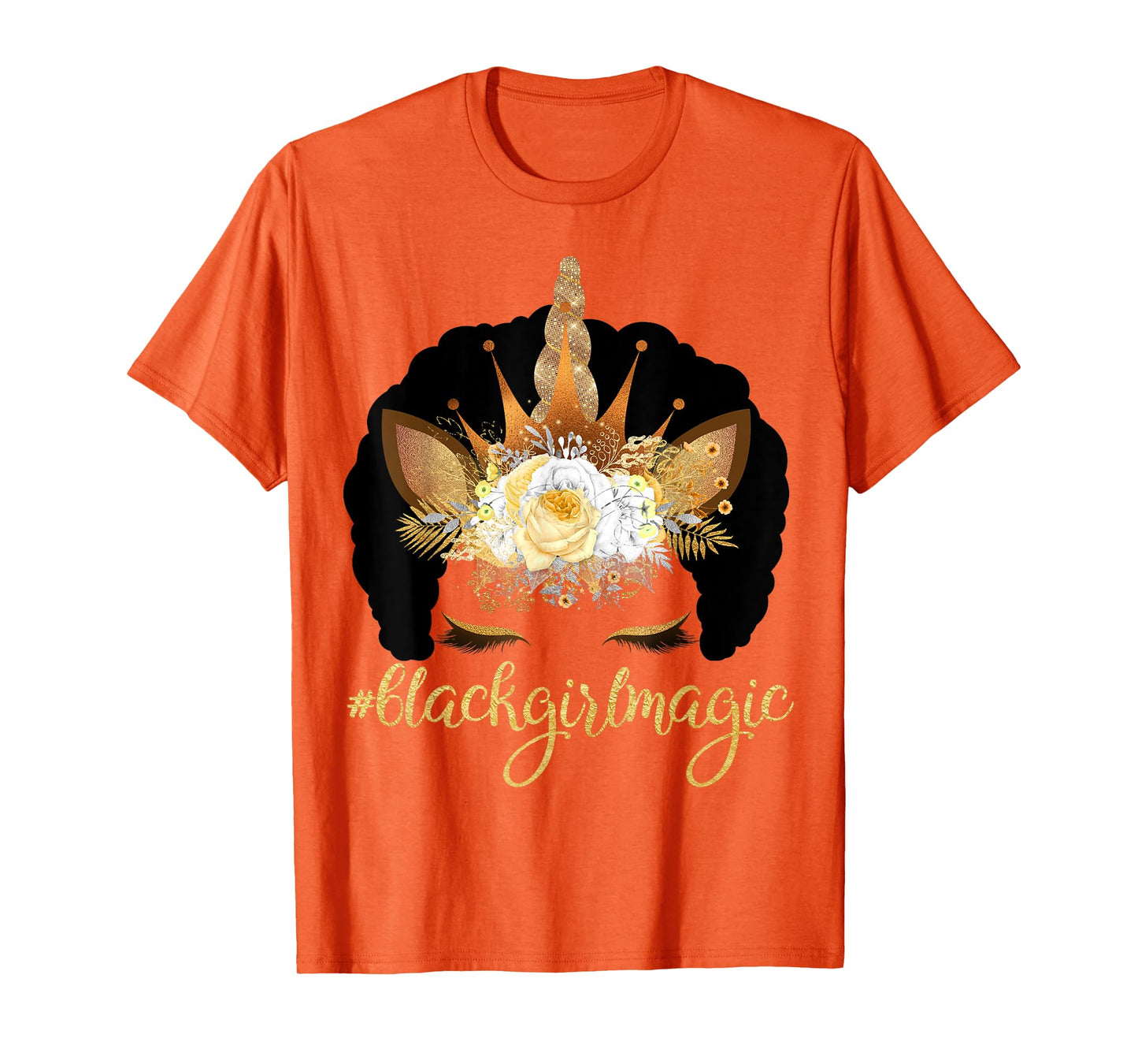 Unicorn Afro Kids Black Girl Magic Birthday Gift T-Shirt