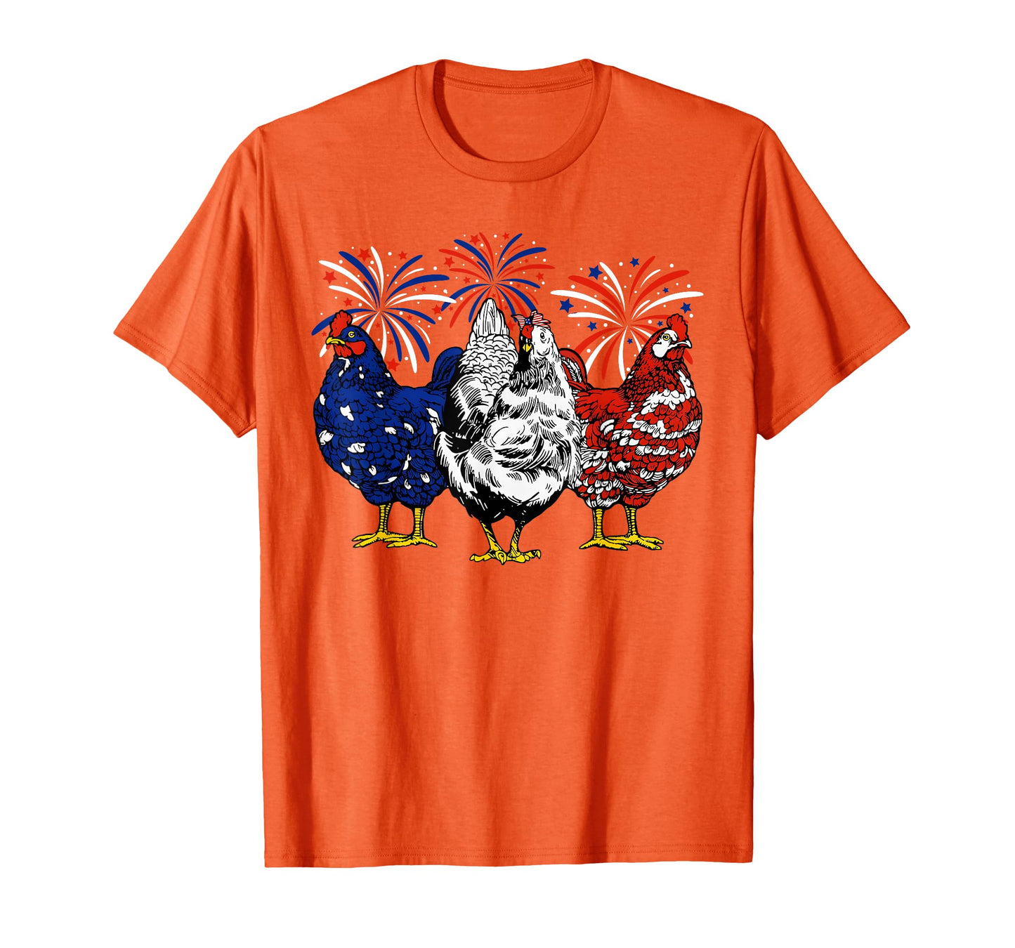 Chicken USA Flag Patriotic Chicken Lover 4th of July T-Shirt for Women Men