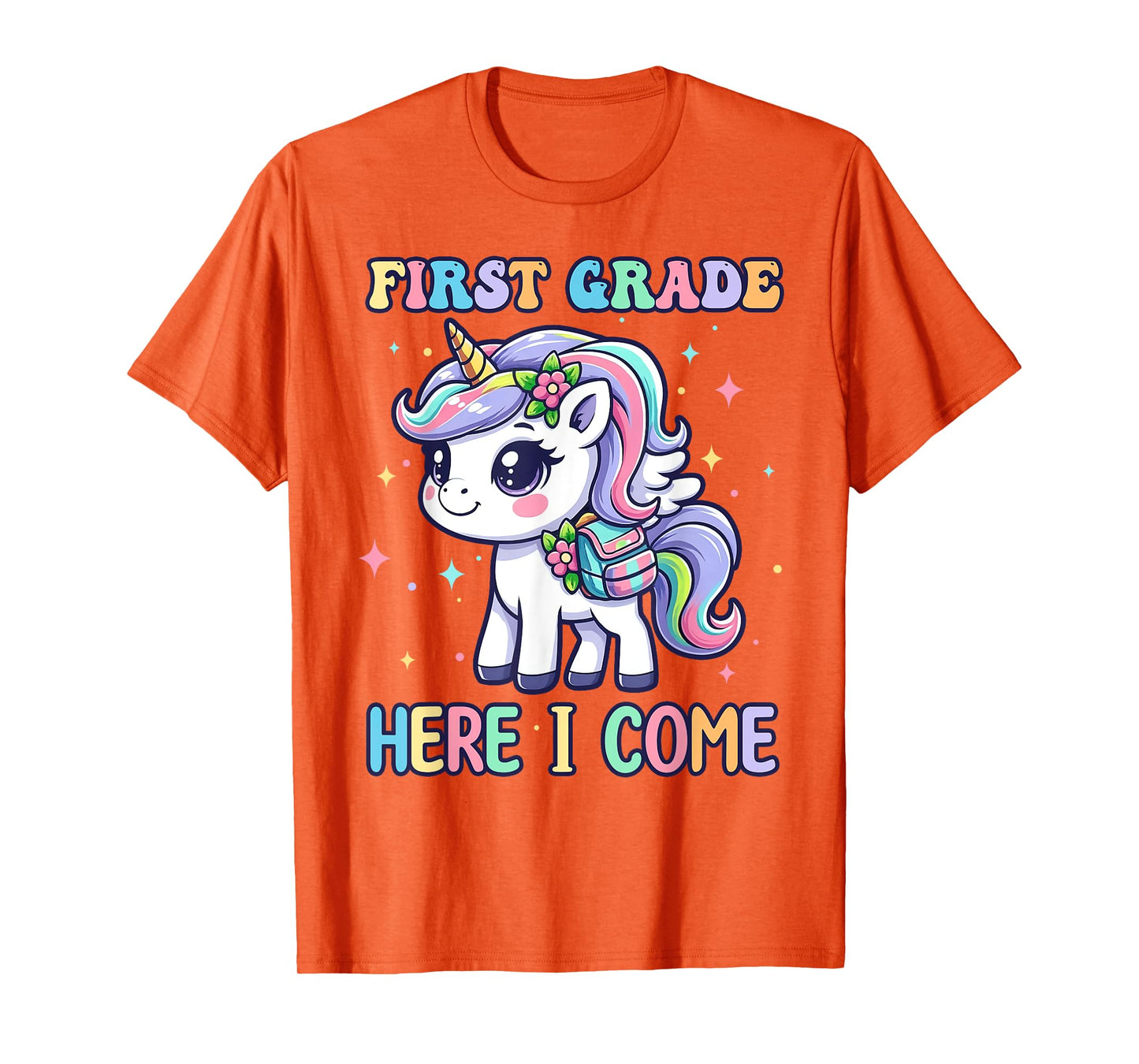 Unicorn First Grade Here I Come Back To School Girls Kids T-Shirt