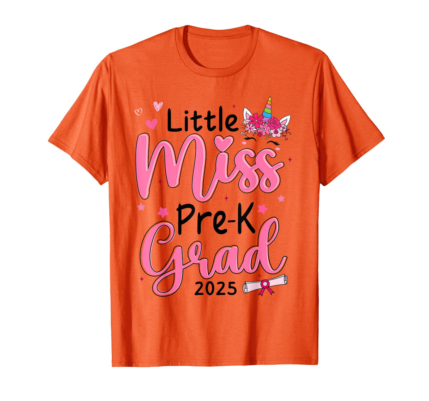 Little Miss Pre-K Graduation Shirts Kids Girls Preschool T-Shirt