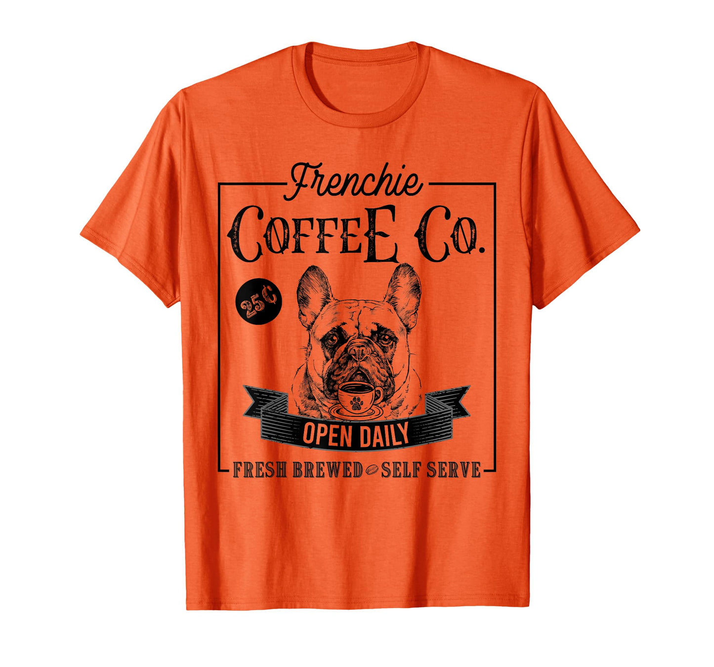 Retro French Bulldog Coffee Funny Dog Mom Coffee Lover Men Women Girls Kids T-Shirt