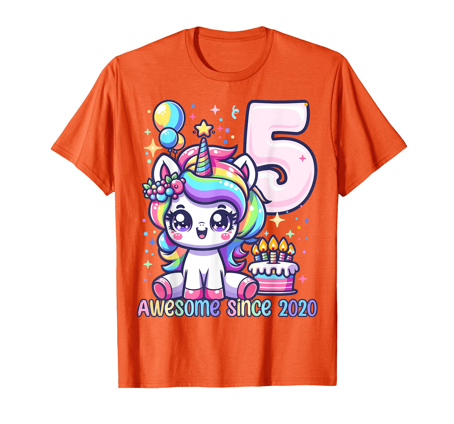 Unicorn 5th Birthday 5 Year Old Unicorn Party Girls Outfit T-Shirt
