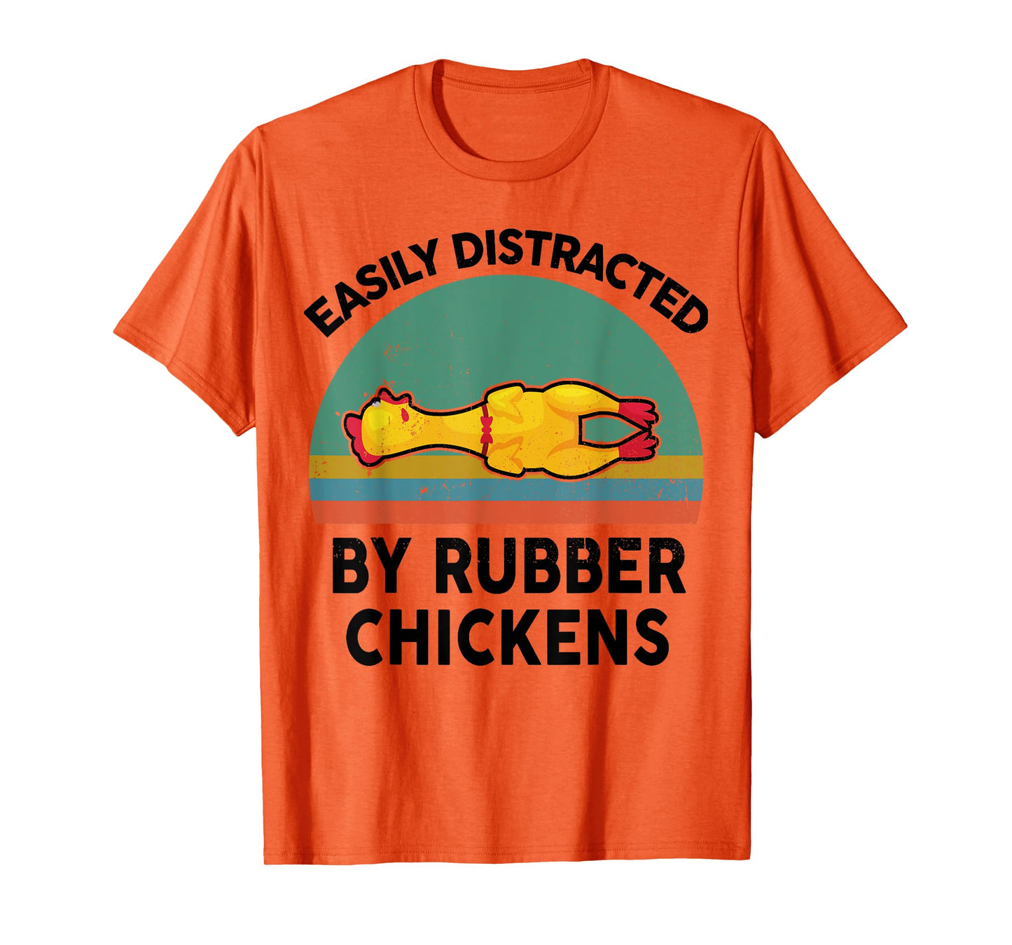Funny Easily Distracted By Rubber Chickens for Nerd Lover T-Shirt
