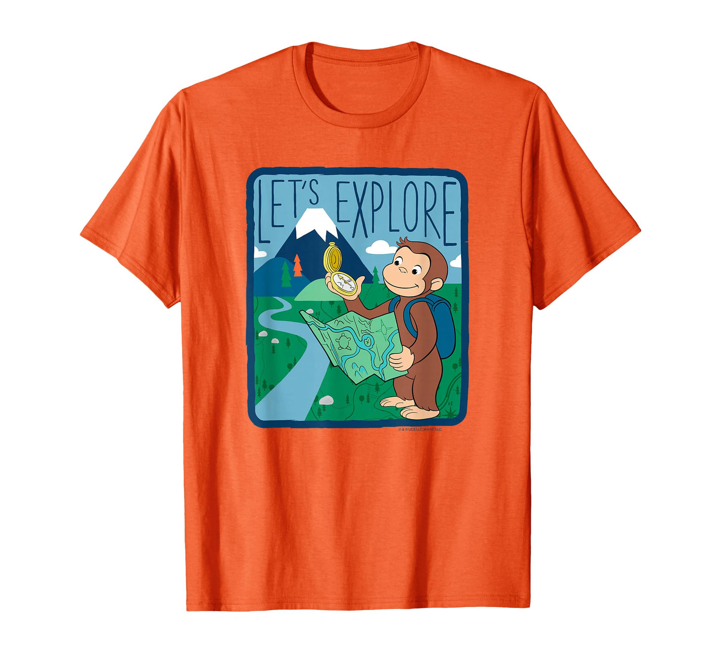 Curious George Let's Explore Outdoor George Map T-Shirt
