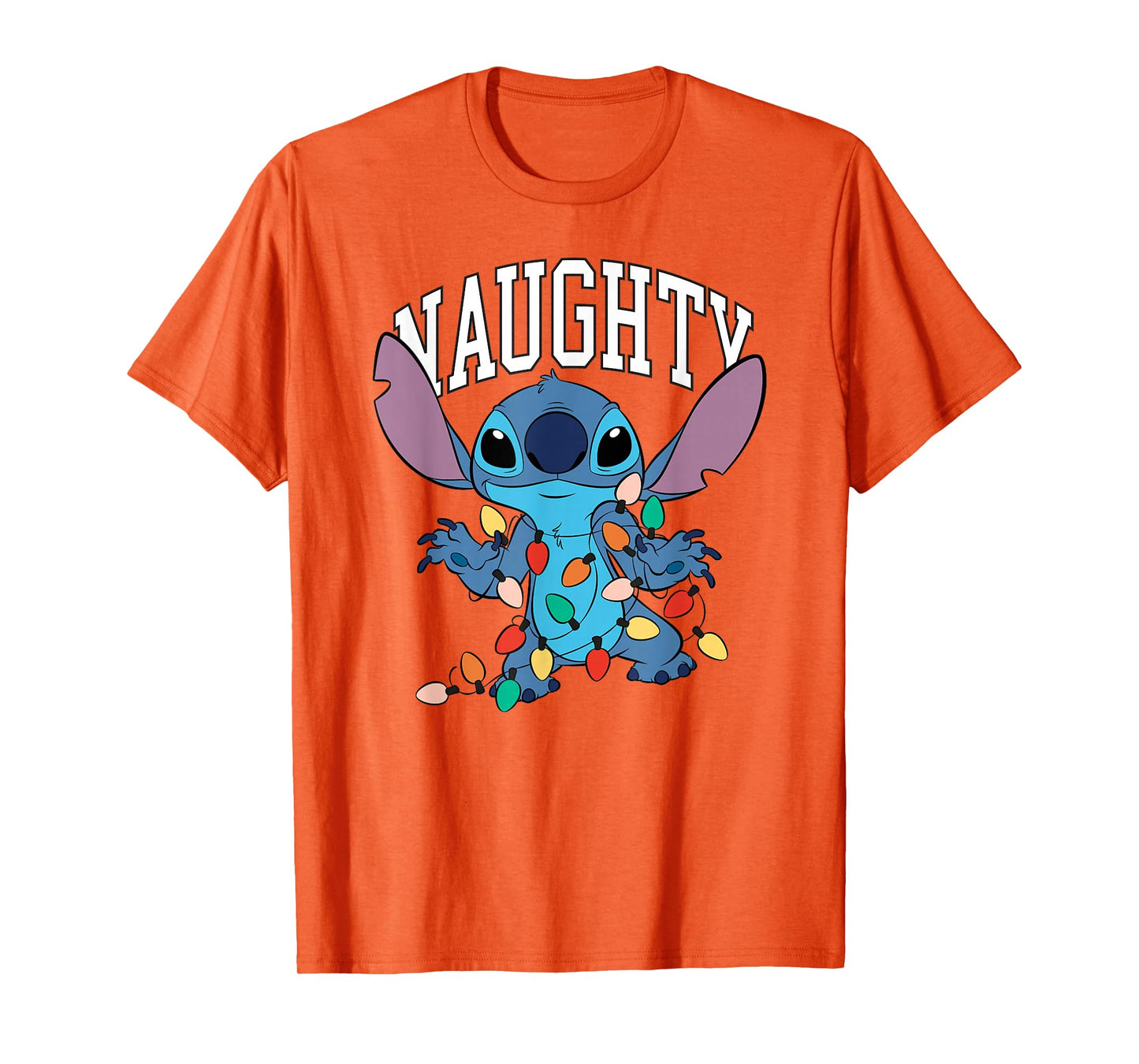 Disney Lilo & Stitch Christmas Naughty Boy with Xmas Lights T-Shirt