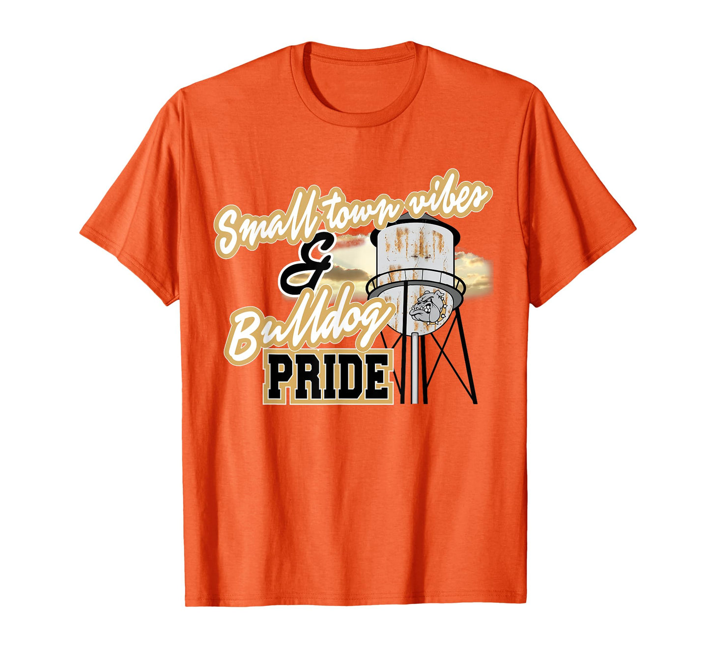 Small Town Vibes Bulldog Pride Gold Bulldogs School Spirit T-Shirt