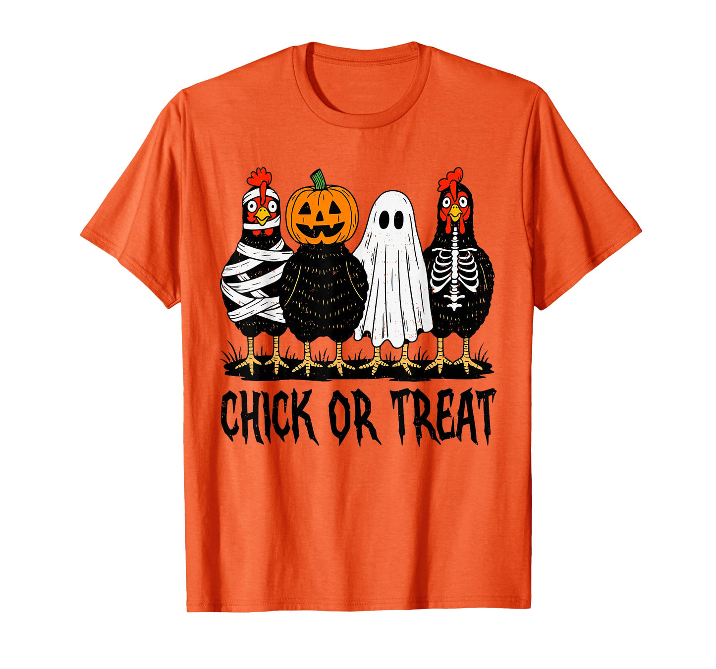 Chick Or Treat Spooky Chicken Halloween Costume Farm Farmer T-Shirt
