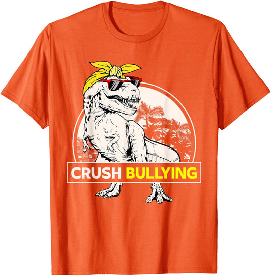 Dinosaur Crush Bullying Trex Be Kind Unity Day Women Orange T-Shirt