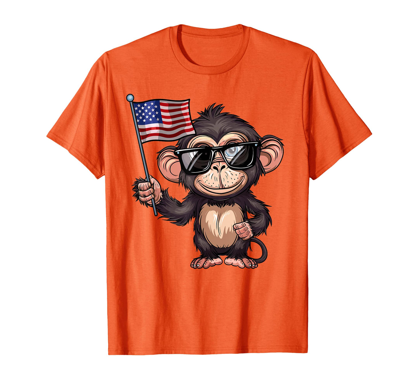 Monkey USA Flag - Funny Monkey Lovers 4th of July T-Shirt