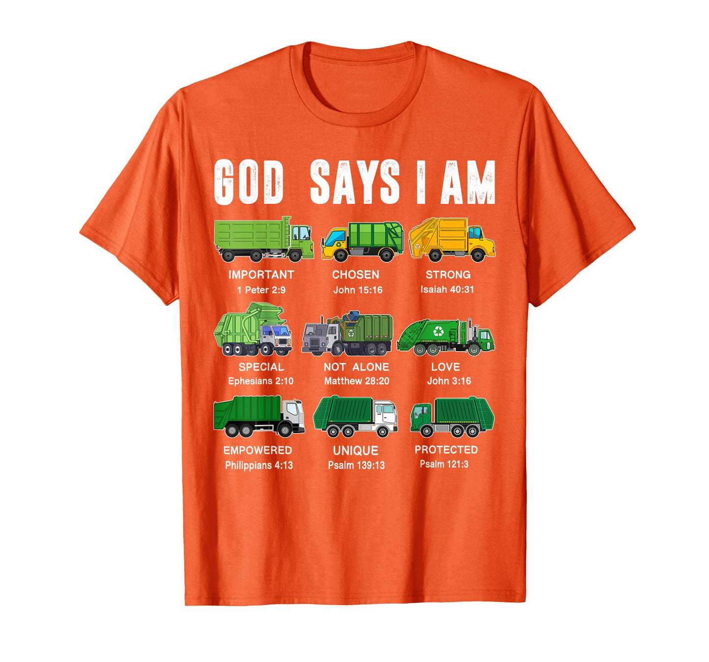 Toddler Boy God Says I Am Garbage Truck Jesus Brother Son T-Shirt