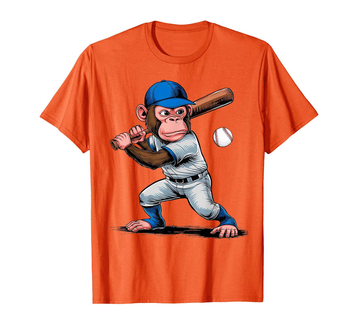 Monkey Baseball Player Monkey Lover Men Women Kids T-Shirt