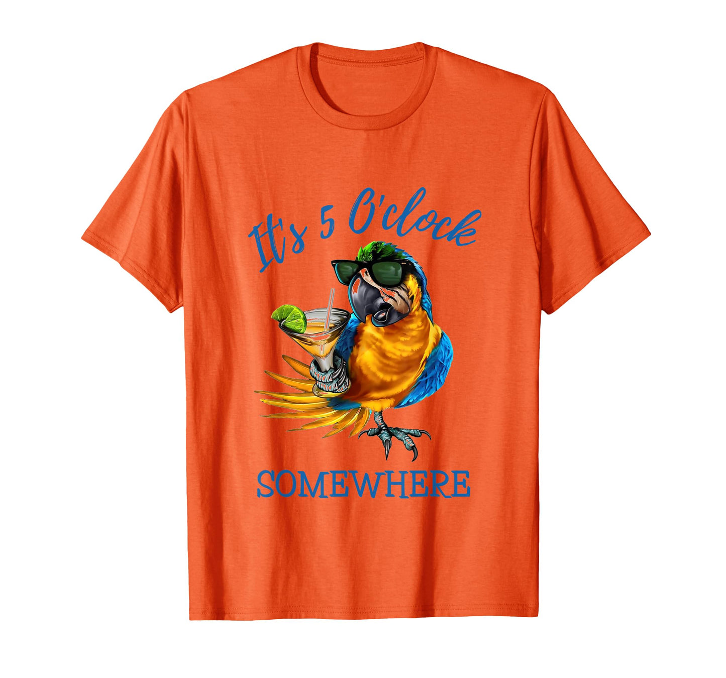 It's 5 O'clock Somewhere Drinking Parrot T-Shirt