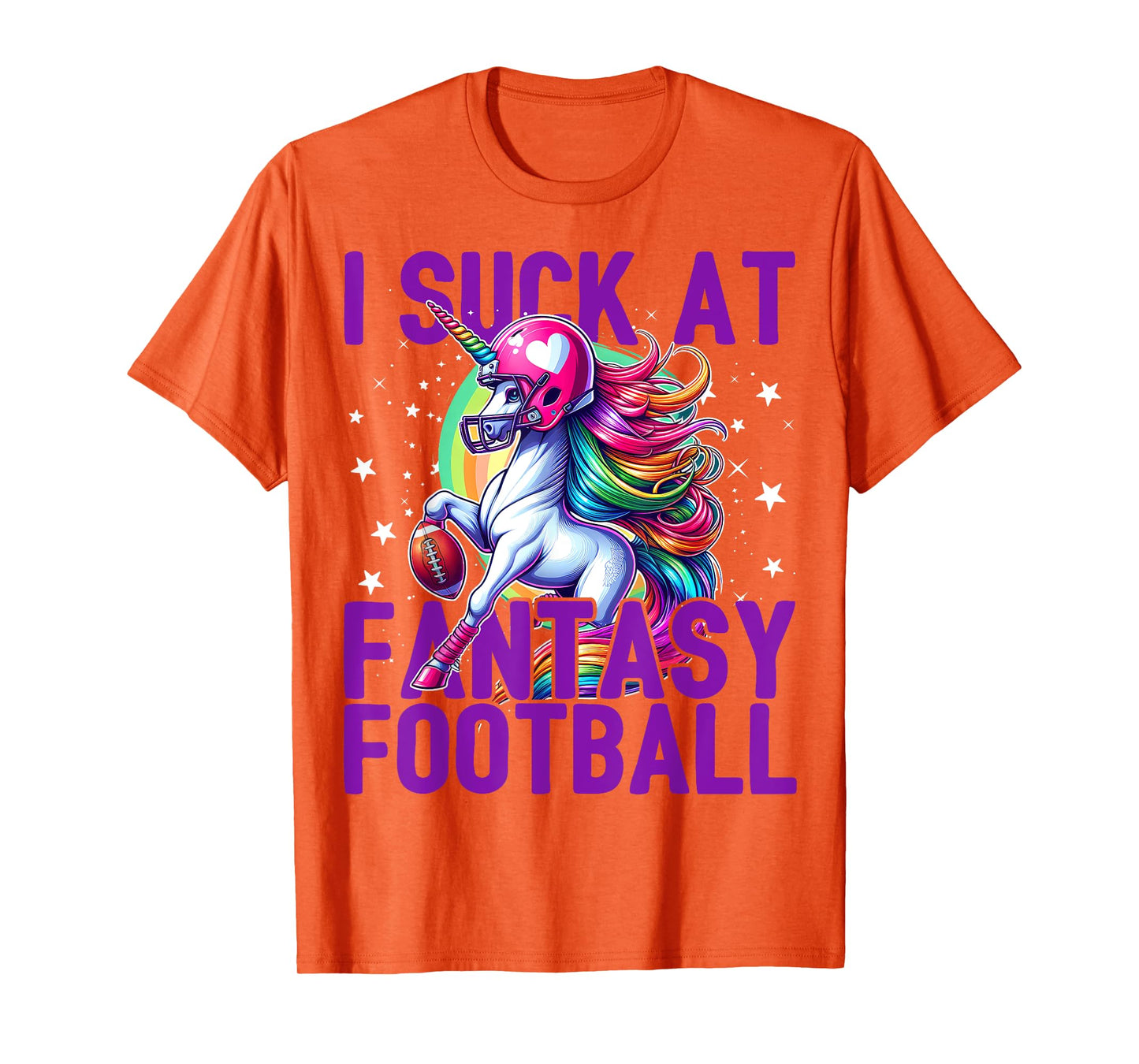 I Suck at Fantasy Football Unicorn Rainbow Loser Men T-Shirt