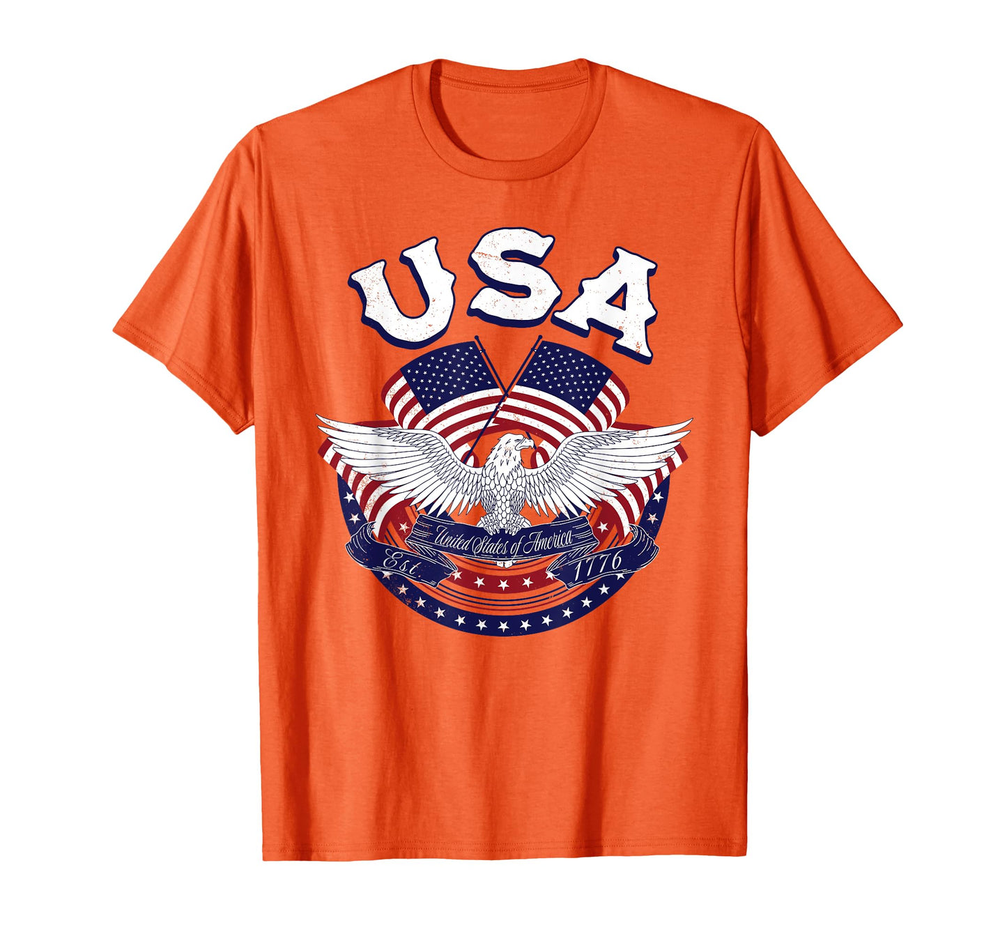 USA American Bald Eagle USA Flag July 4th red white and blue T-Shirt for Women Kids Men