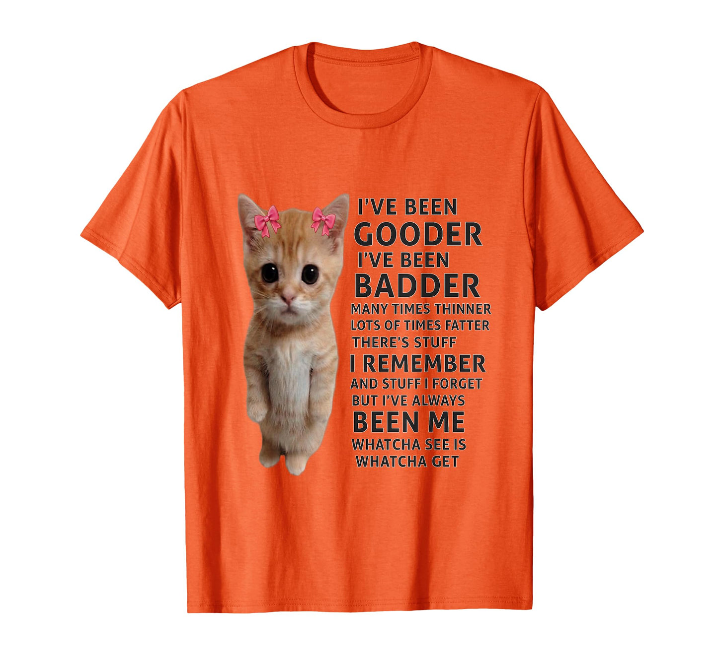 I've Been Gooder I've Been Badder Many Times Thinner cat T-Shirt