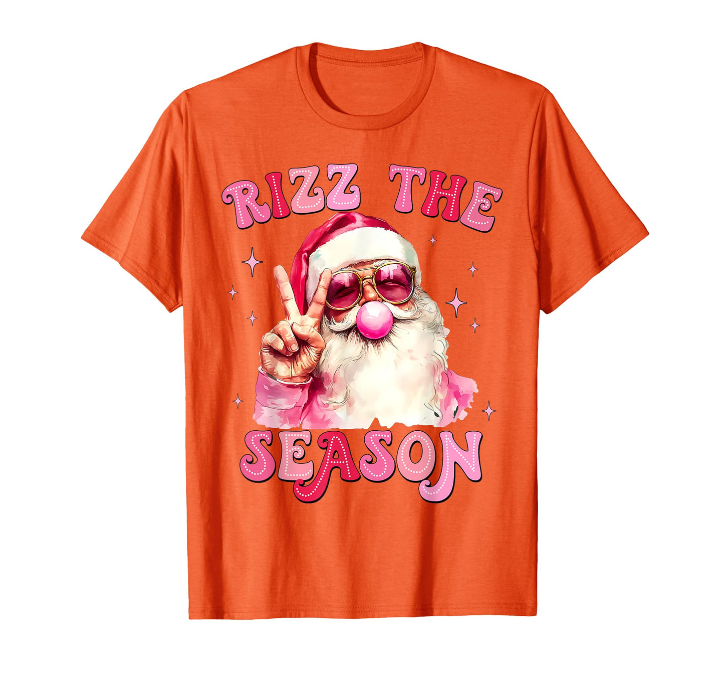 Rizz The Season Santa Pink Bubble Gum Rizzmas Christmas Kids T-Shirt