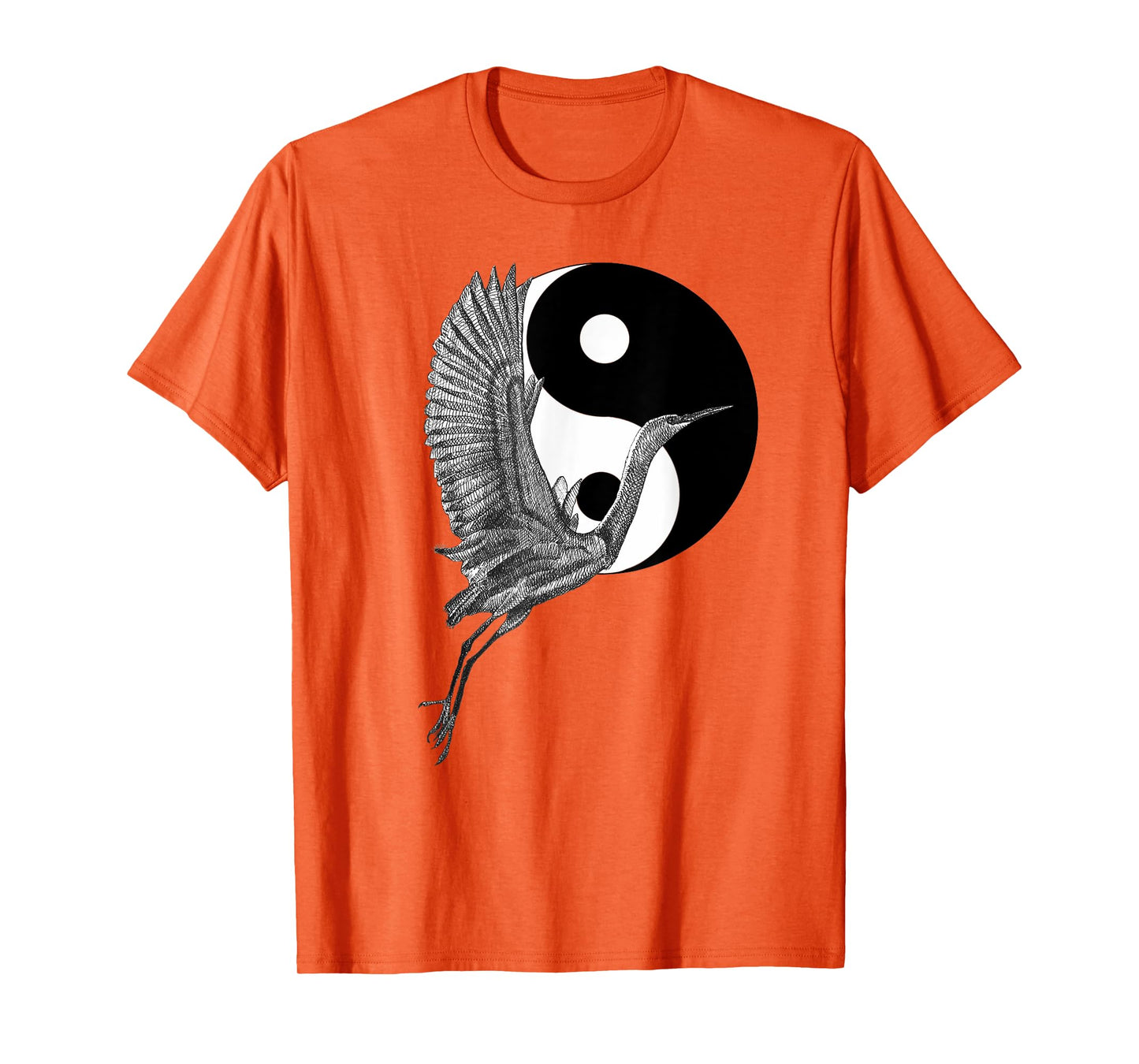 Tai Chi White Crane Yin Yang Qi Gong Illustration T-Shirt