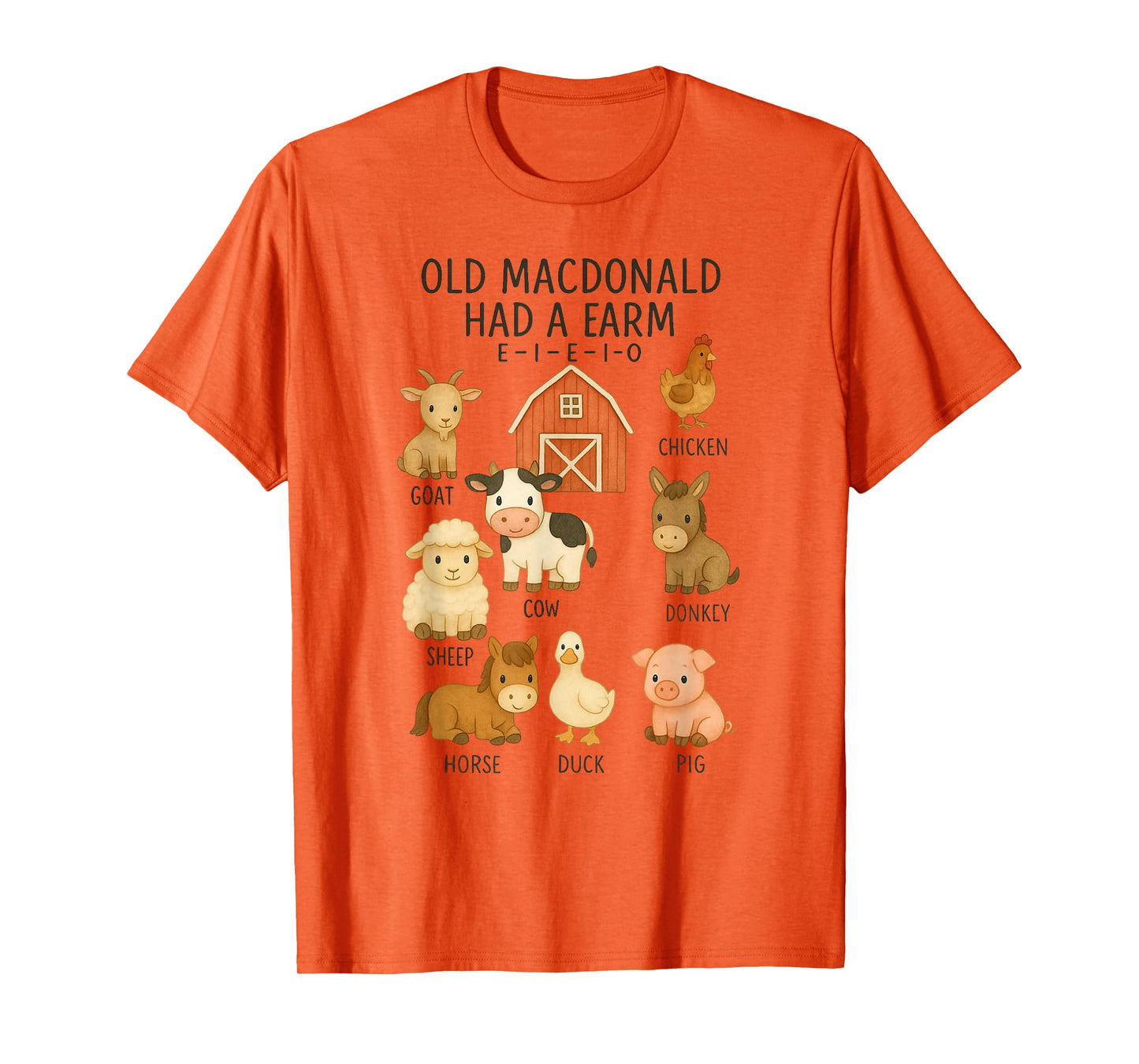 Toddler Kids Old Macdonald Had a Farm E-I-E-I-O Nursery Song T-Shirt