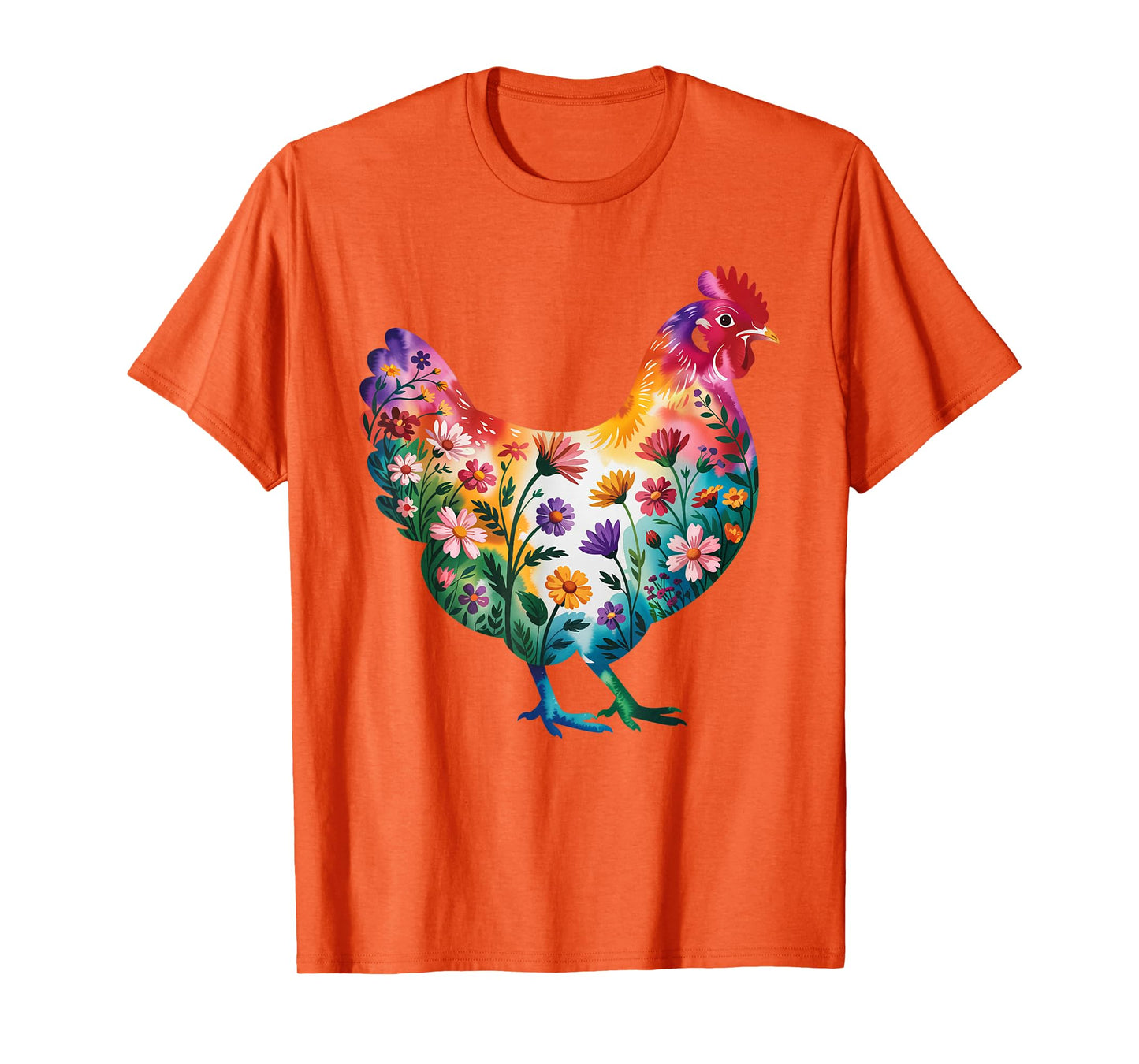 Floral Chicken Art Graphic Farm Chicken Lover Flower Farmer T-Shirt