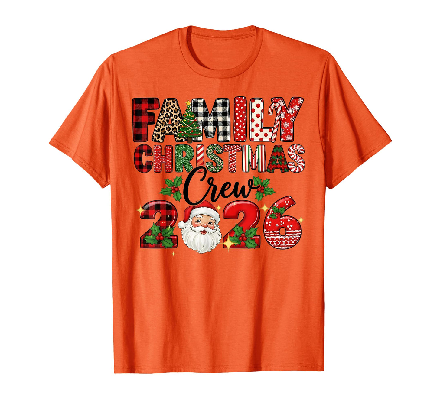 Retro Family Christmas Crew 2026 Squad Family Matching Xmas T-Shirt