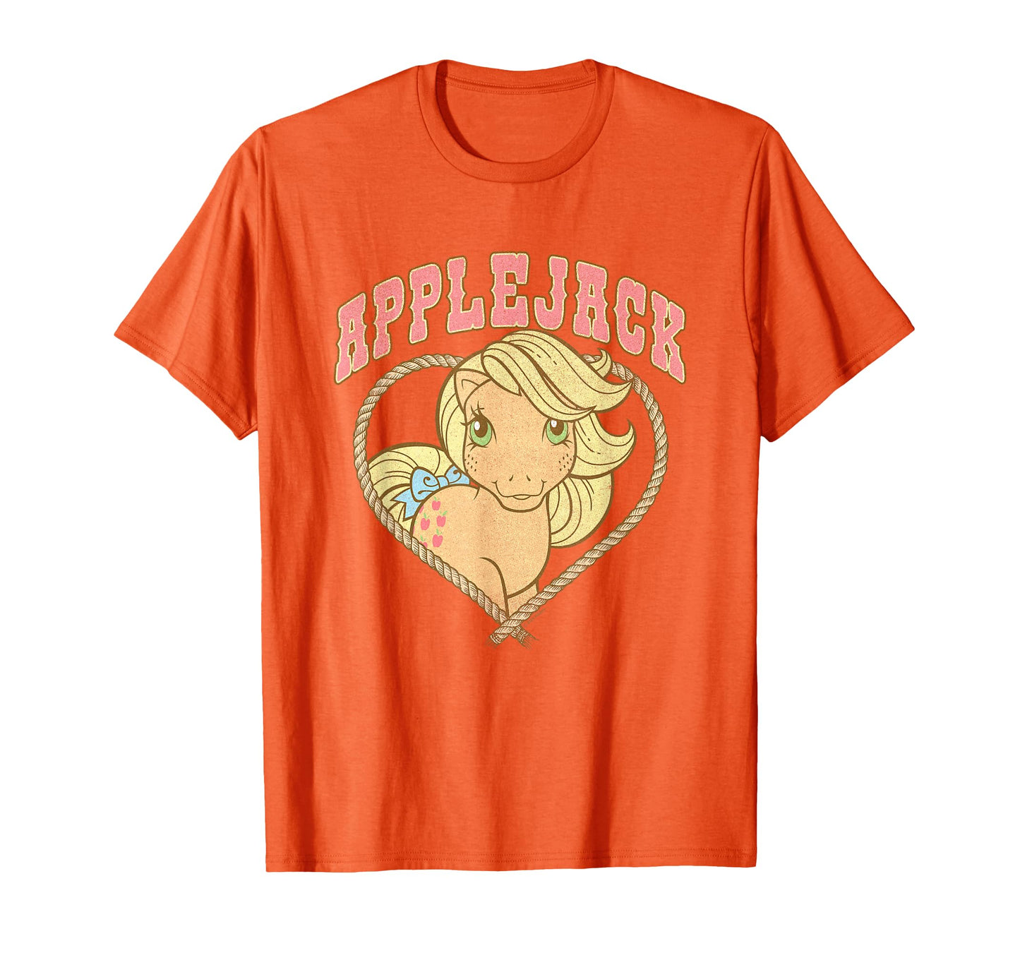 My Little Pony Cute Applejack Cowgirl Heart Shape Chest Logo T-Shirt
