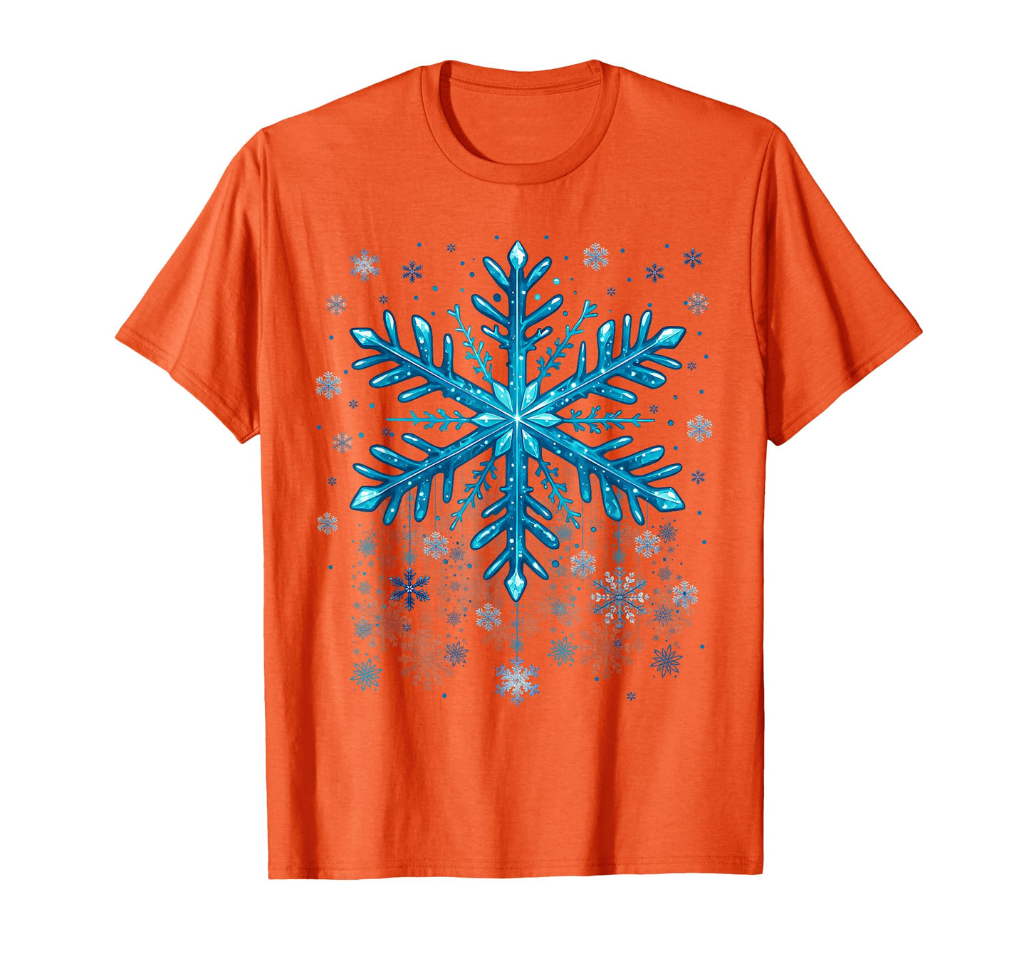 Winter Blue Snowflake Christmas Xmas Costumes Men Women T-Shirt