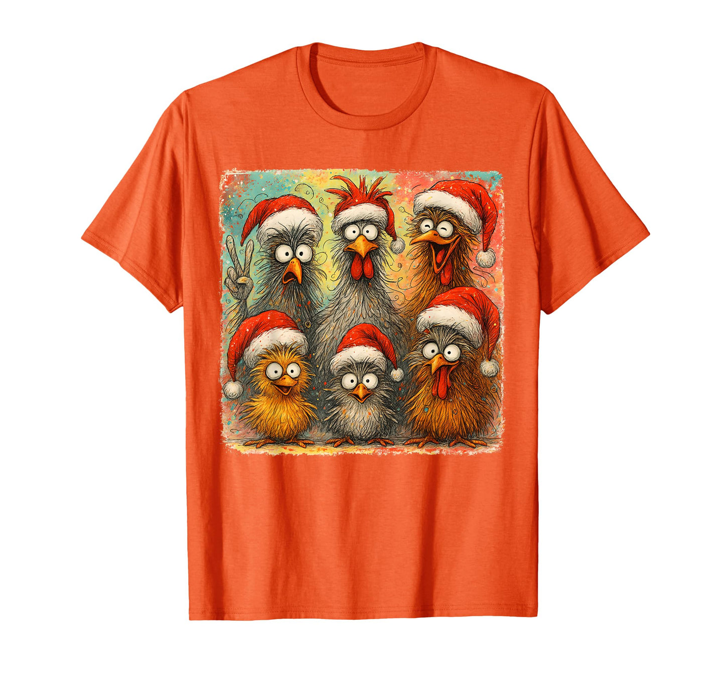 HUGvyn Christmas Santa Chicken Crazy Eagerlys Rooster Meme T-Shirt