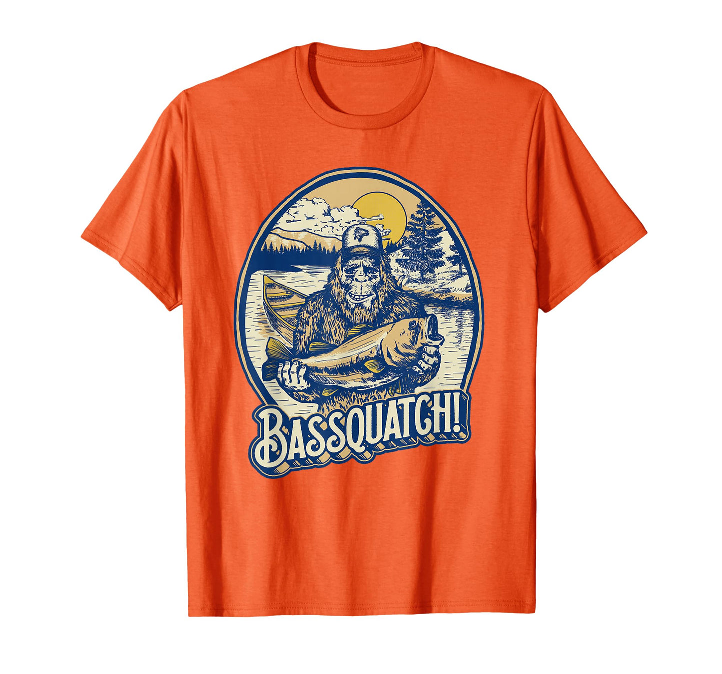Giant Step Design Co. Bassquatch! Bass Fisherman Sasquatch Funny Bigfoot Fishing T-Shirt