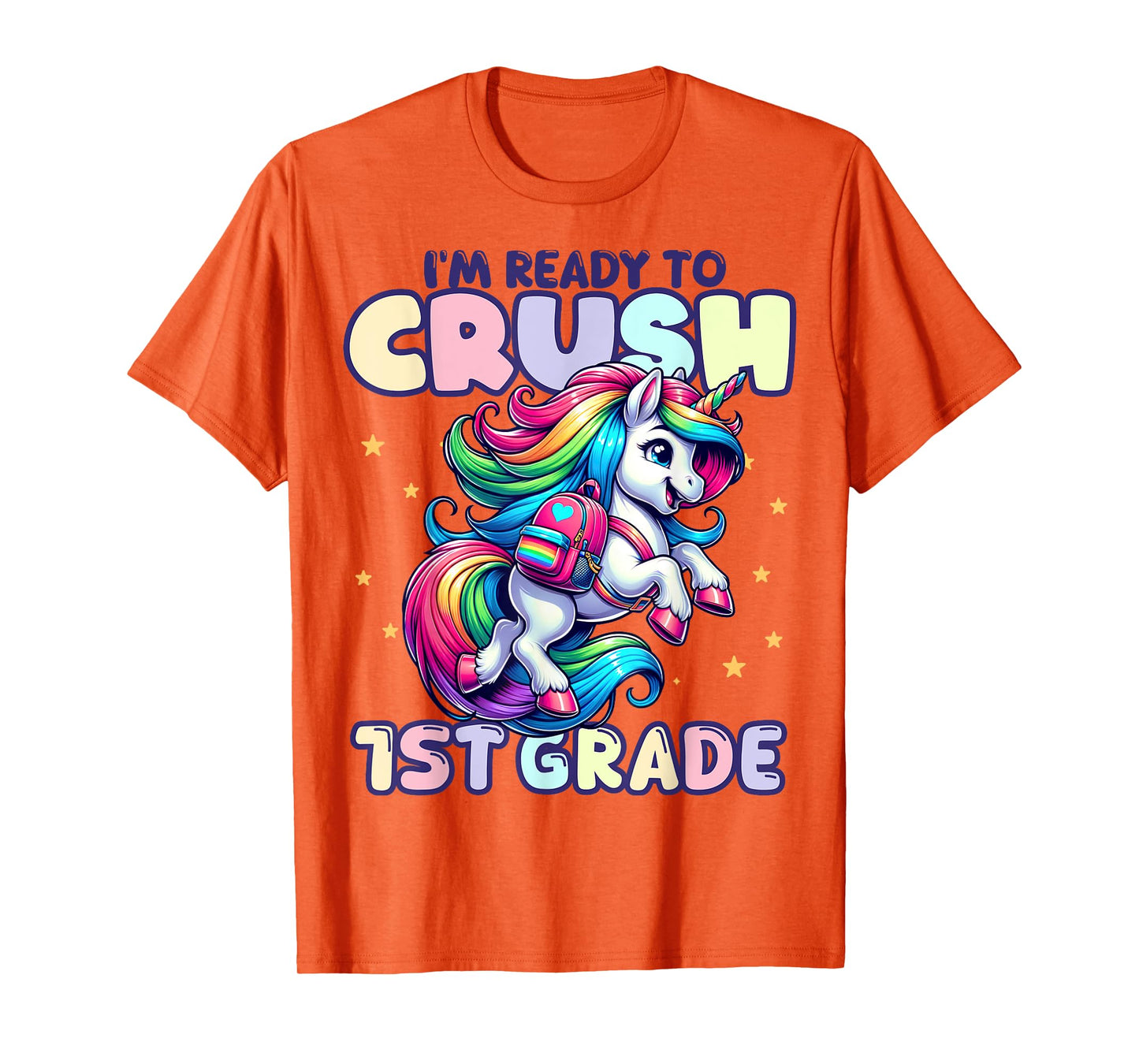 Crush 1st Grade Girls Back to School Unicorn First Day Cute T-Shirt