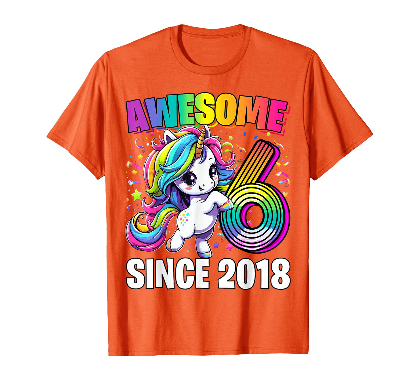 Unicorn 6th Birthday 6 Year Old Unicorn Party Girls Outfit T-Shirt