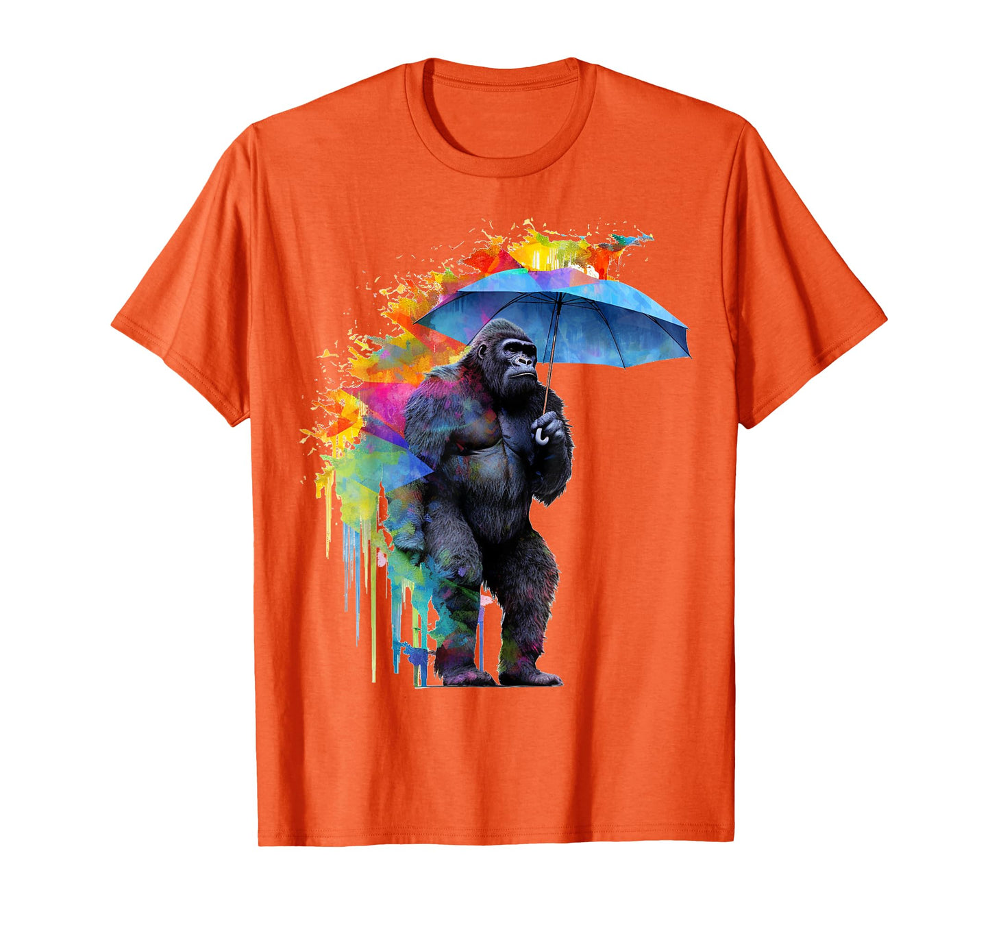 Gorilla Umbrella Artwork Colourful - Animal Monkey Zoo Gorilla T-Shirt