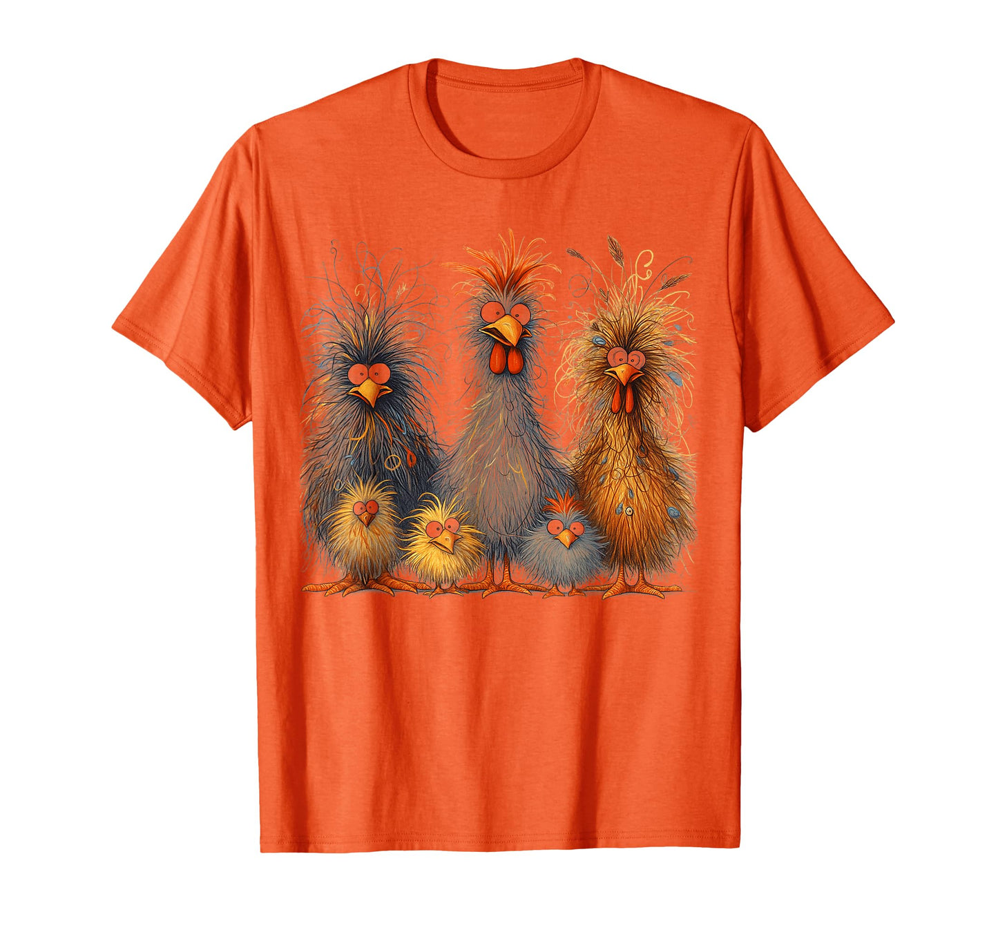 Eagerlys Colorful Funny Chicken Art,for Men Women Kids T-Shirt