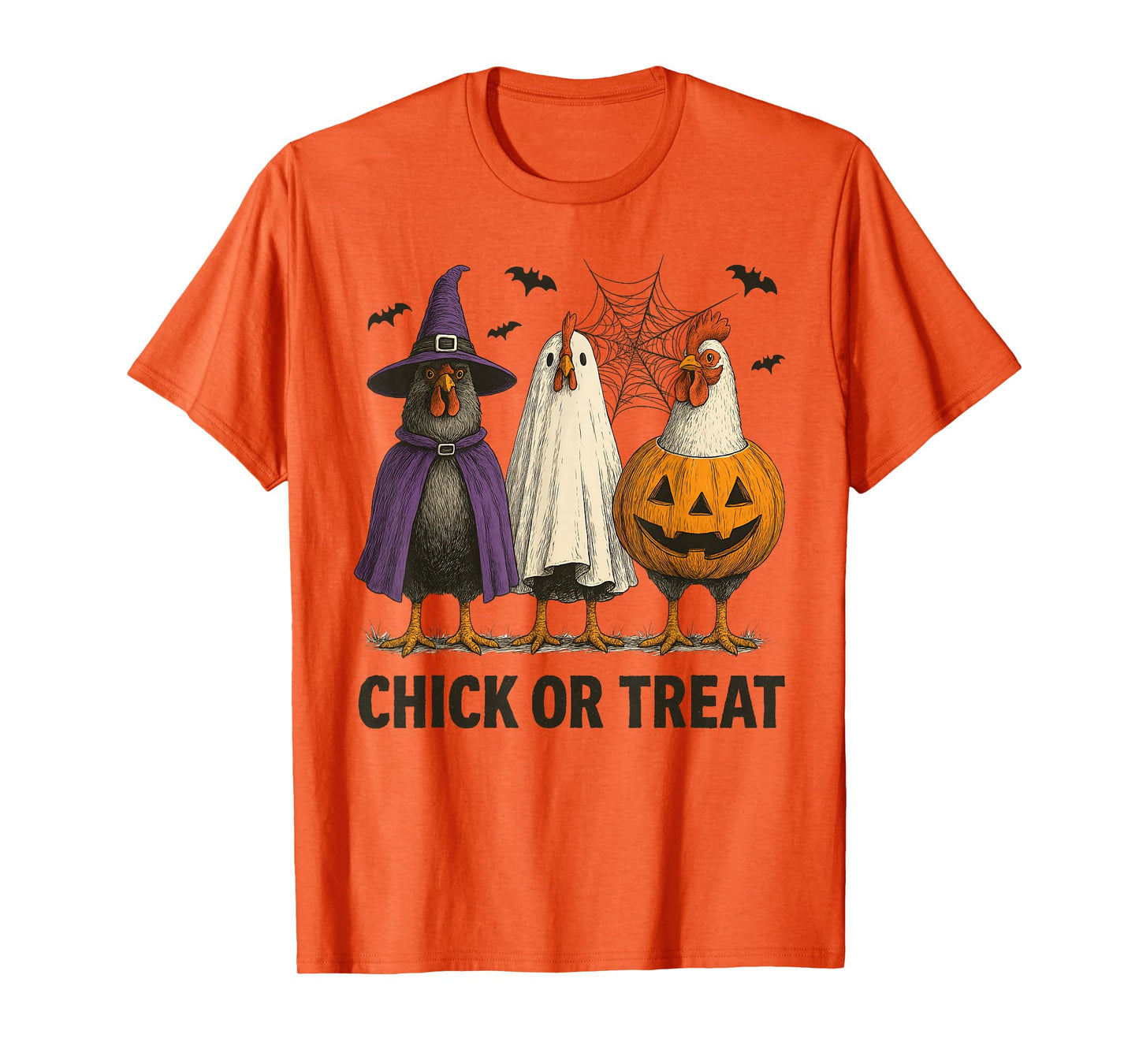 Chicken Chick Or Treat Funny Halloween Costume Farmer T-Shirt
