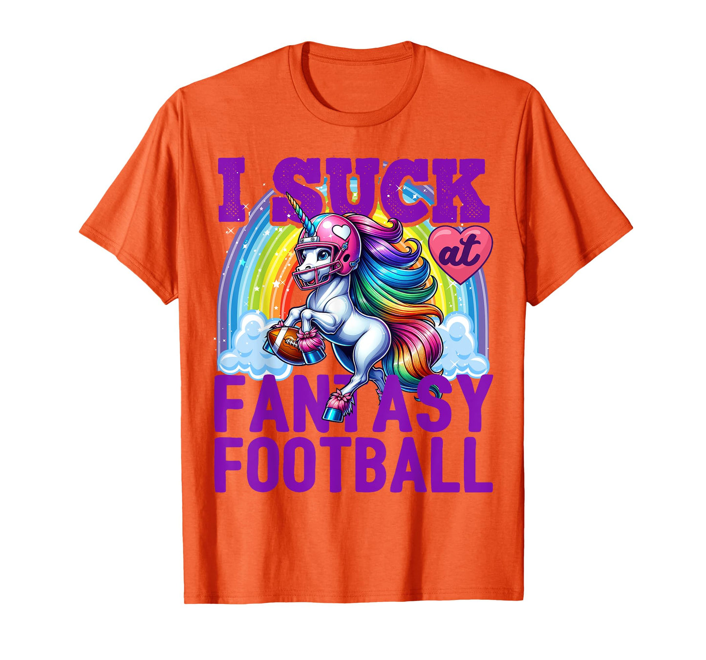 I Suck at Fantasy Football Unicorn Rainbow Loser Men T-Shirt