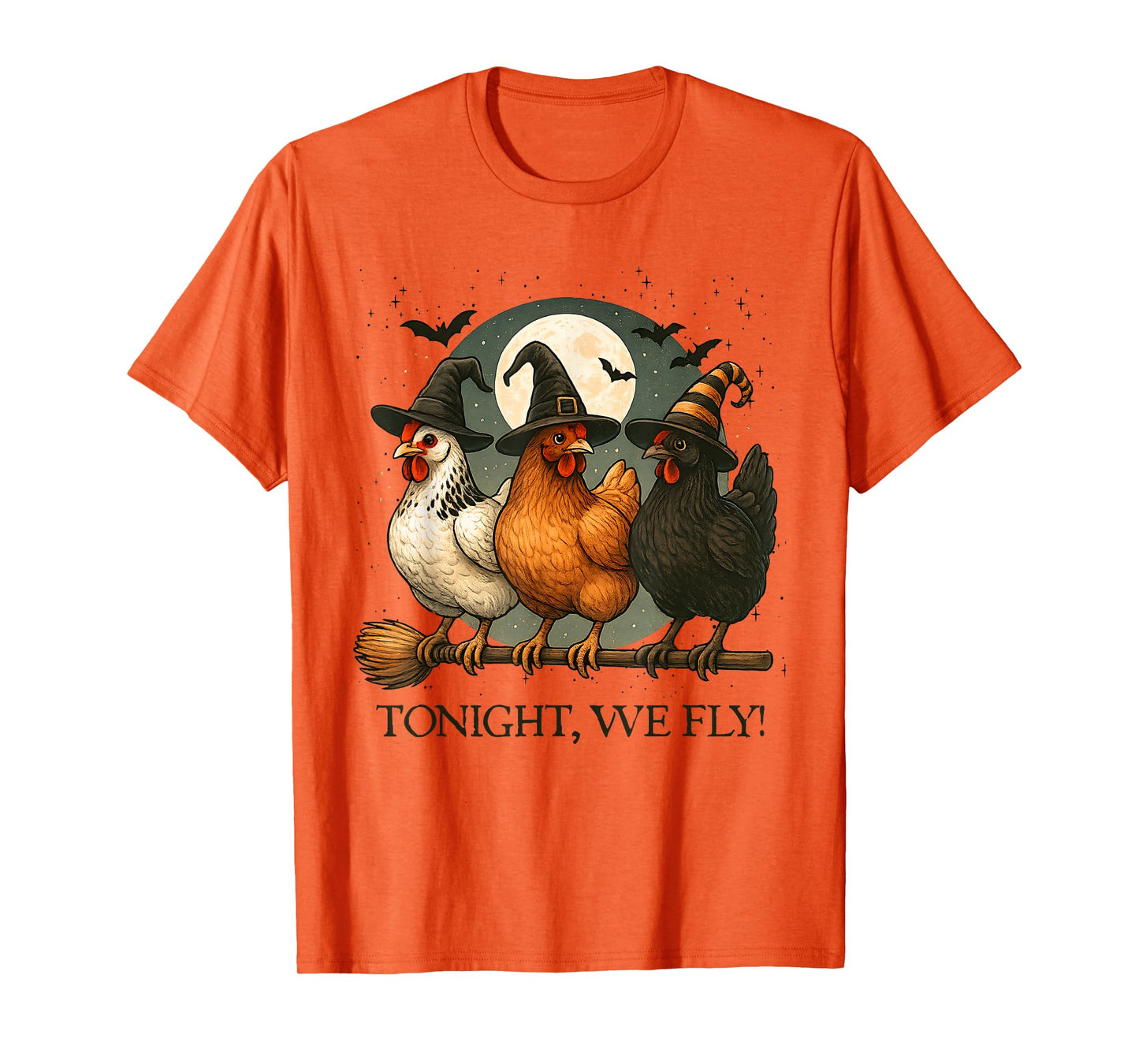 Tonight We Fly Funny Chicken Spooky Season Farm Halloween T-Shirt