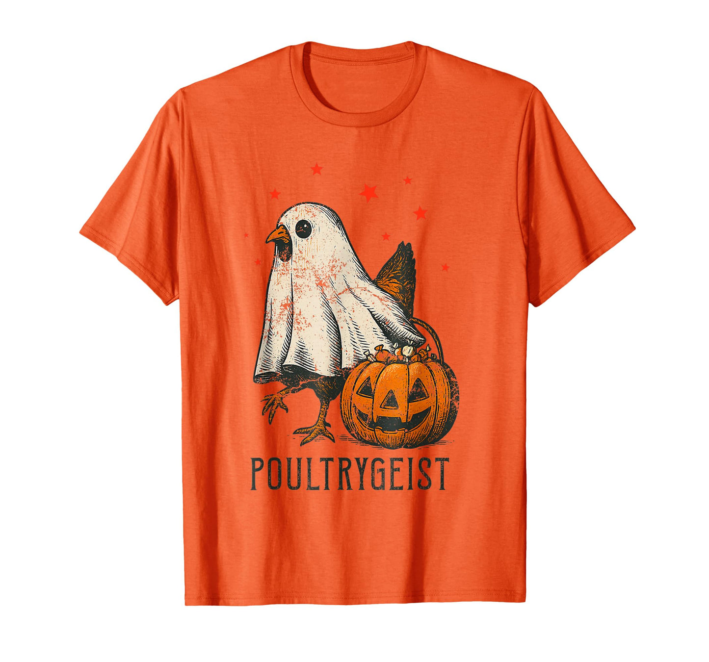 Poultrygeist Funny Halloween Chicken Ghost Costume Pumpkin T-Shirt
